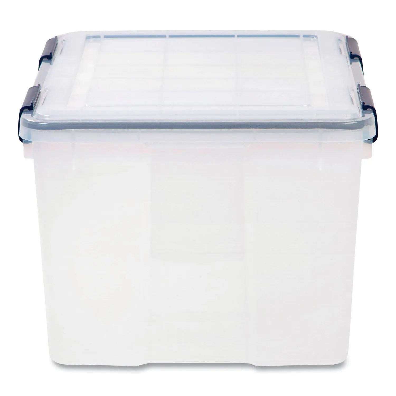 WEATHERTIGHT Latching Flat Lid Storage Box, 11.5 gal, 15.7" x 19.7" x 11.7", Clear
