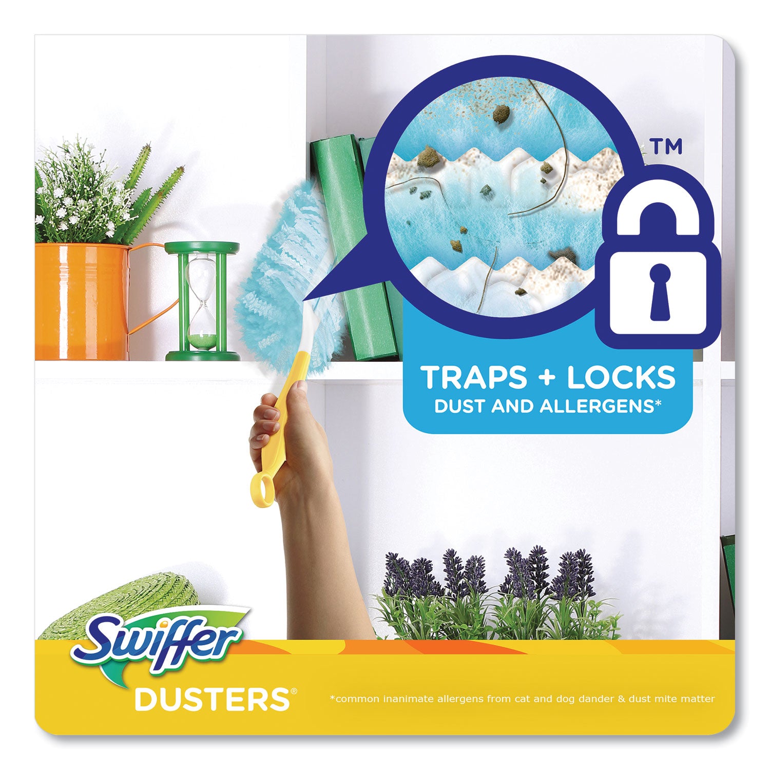 Swiffer® Dusters Refill, Dust Lock Fiber, Lavender Scent, Light Blue, 18/box