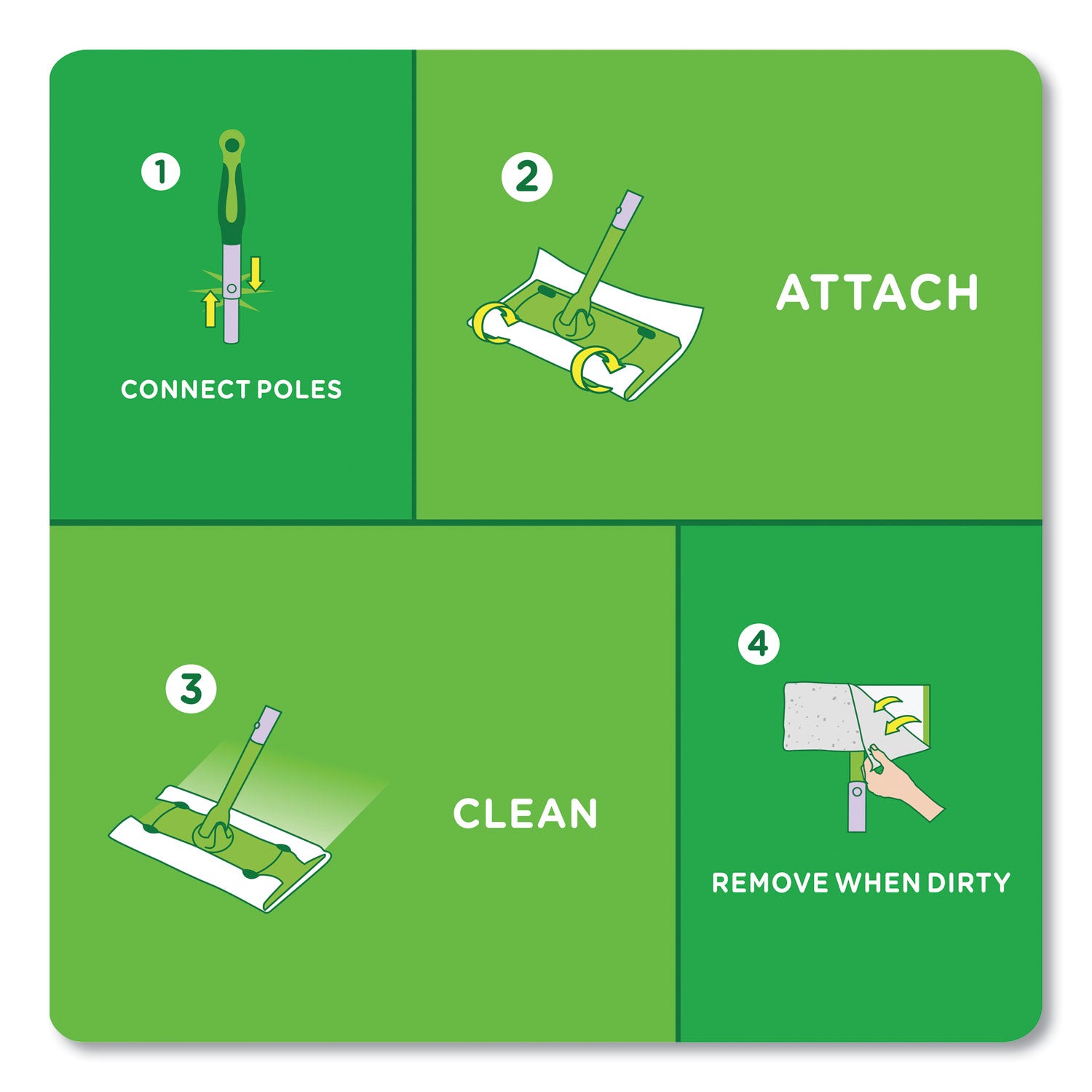 Swiffer® Heavy-Duty Dry Refill Cloths, White, 11 x 8.5, 32/Pack