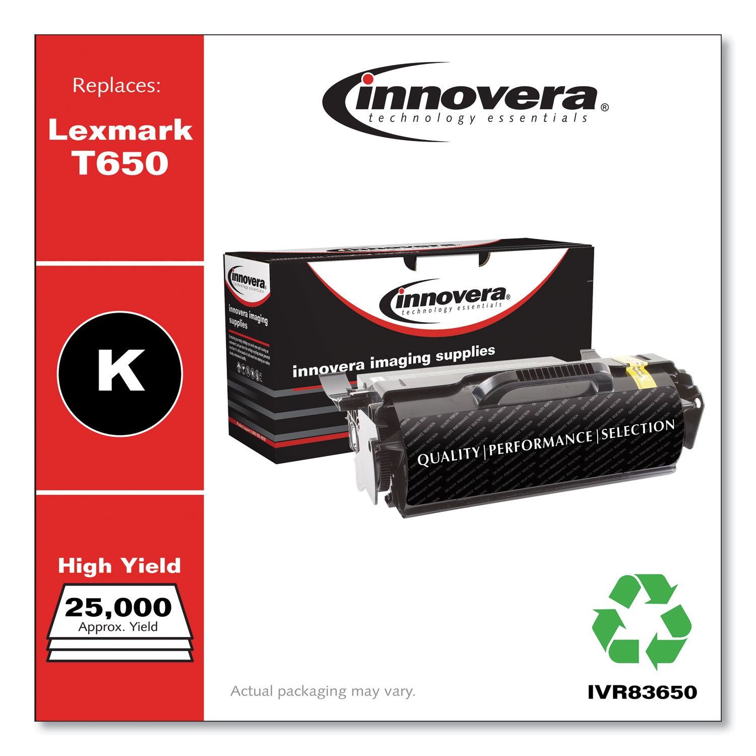 Innovera® Remanufactured Black Toner, Replacement for T650H21A, 25,000 Page-Yield