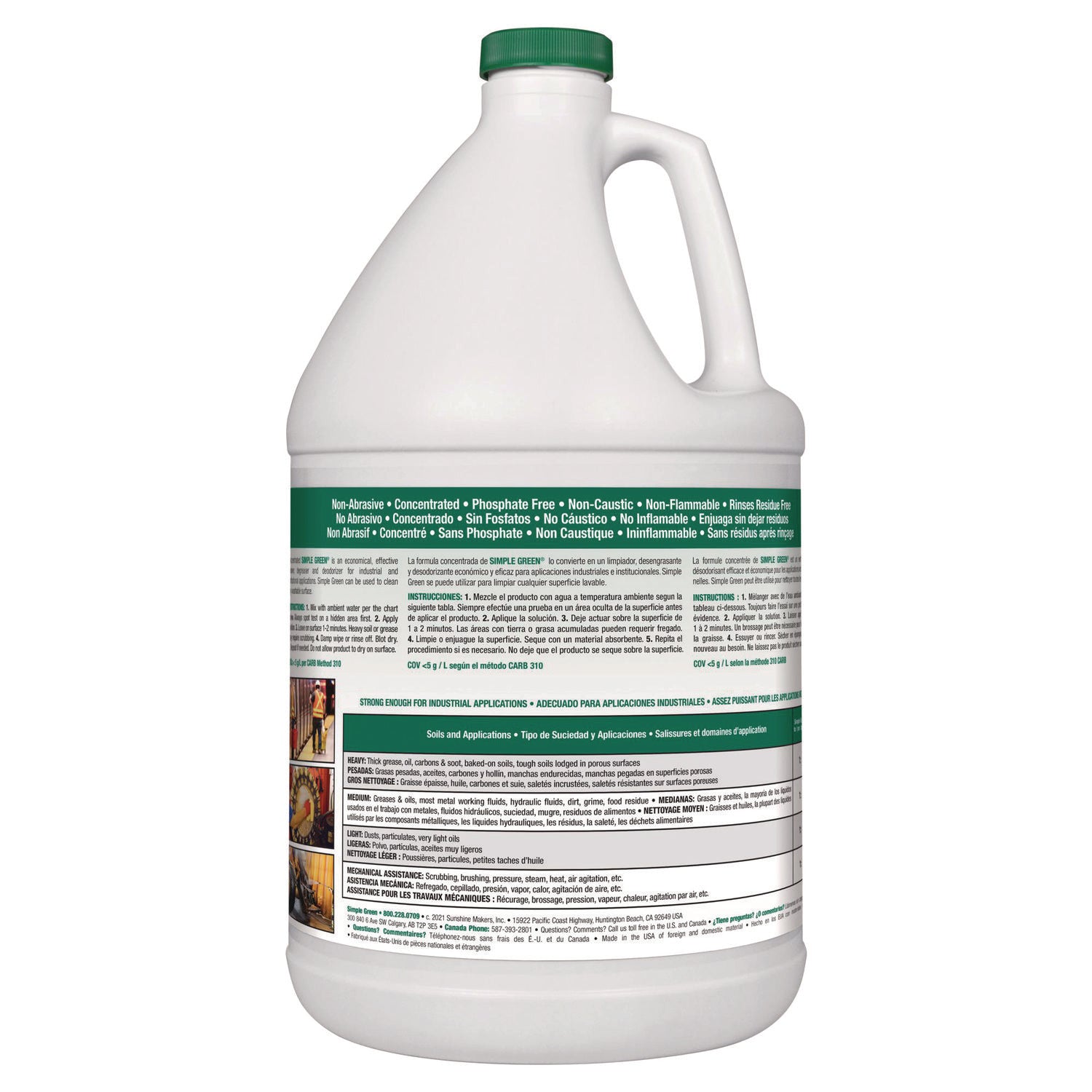 Simple Green® Industrial Cleaner And Degreaser, Concentrated, 1 Gal Bottle