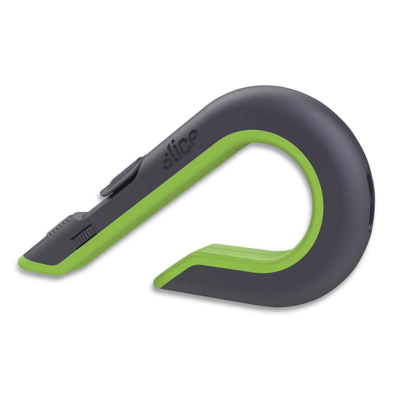 slice® Box Cutters, Double Sided, Replaceable, 1.29" Stainless Steel Blade, 7" Nylon Handle, Gray/Green