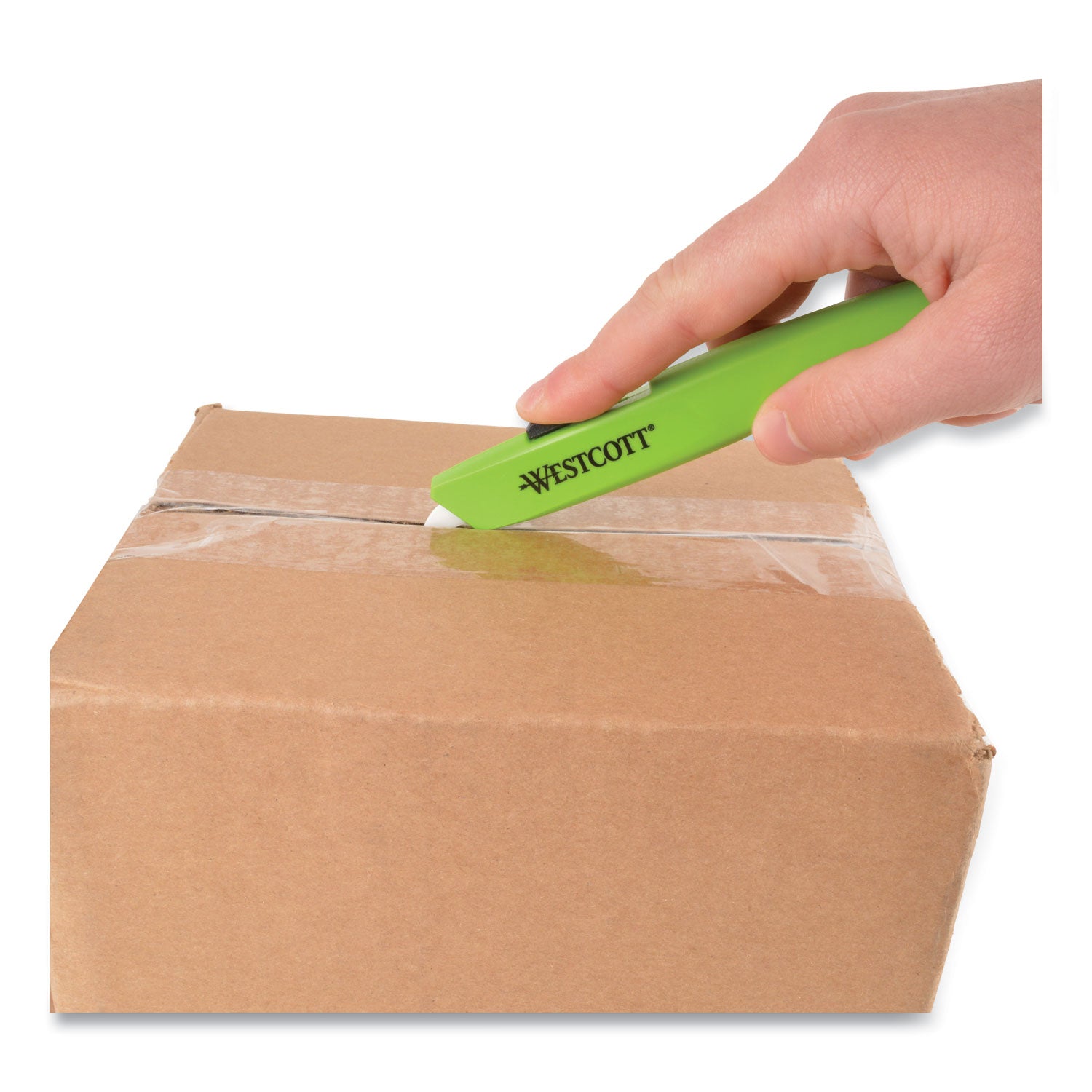 Westcott® Safety Ceramic Blade Box Cutter, 0.5" Blade, 6.15" Plastic Handle, Green