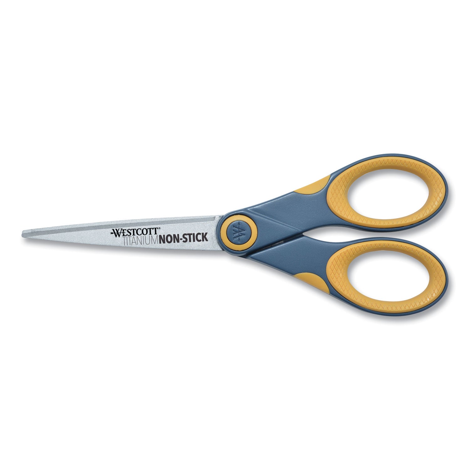 Non-Stick Titanium Bonded Scissors, 7" Long, 3" Cut Length, Straight Gray/Yellow Handle