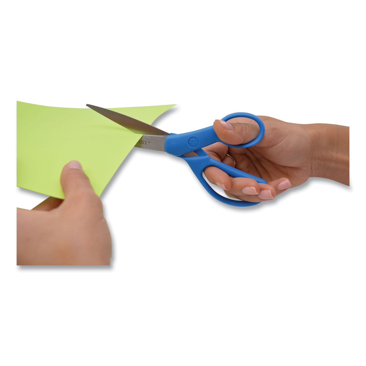 Westcott® Preferred Line Stainless Steel Scissors, 7" Long, 3.25" Cut Length, Straight Blue Handle