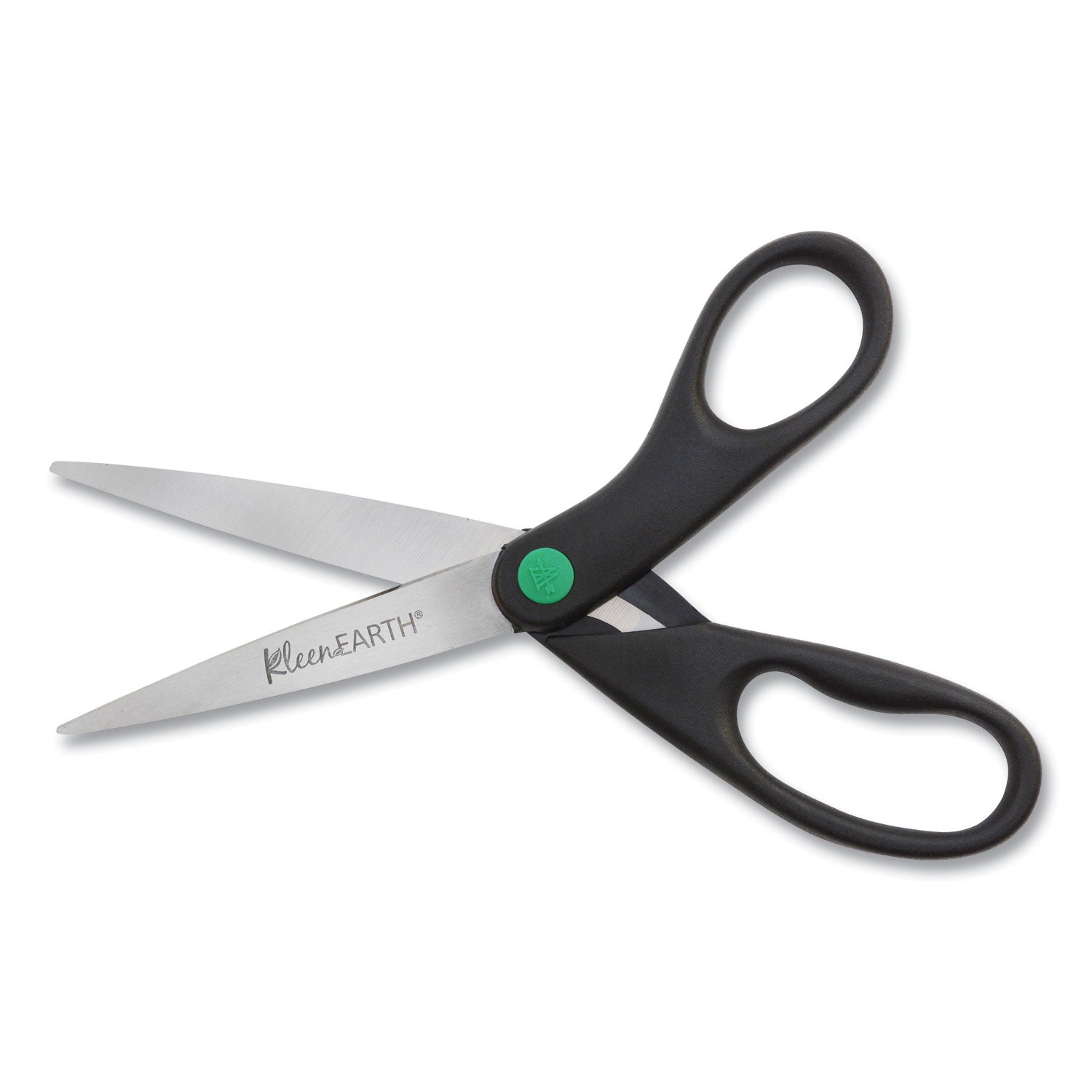 Westcott® KleenEarth Scissors, 8" Long, 3.25" Cut Length, Straight Black Handle