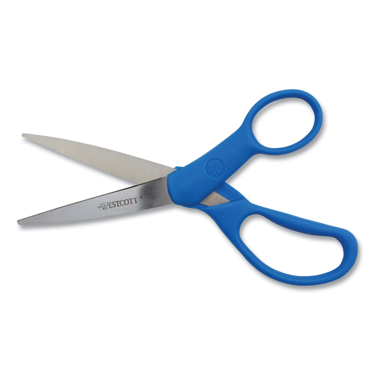 Westcott® Preferred Line Stainless Steel Scissors, 7" Long, 3.25" Cut Length, Straight Blue Handle