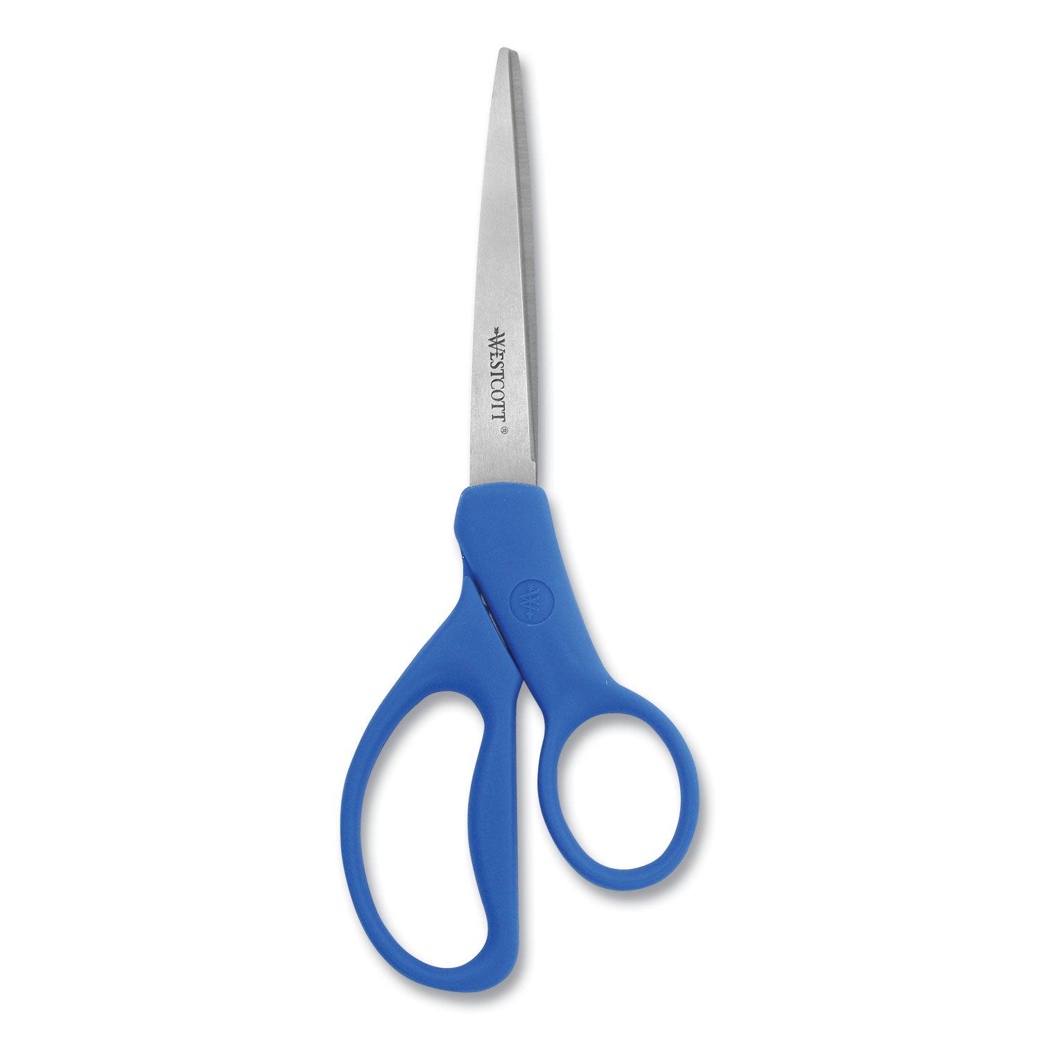 Westcott® Preferred Line Stainless Steel Scissors, 8" Long, 3.5" Cut Length, Straight Blue Handle, 2/Pack