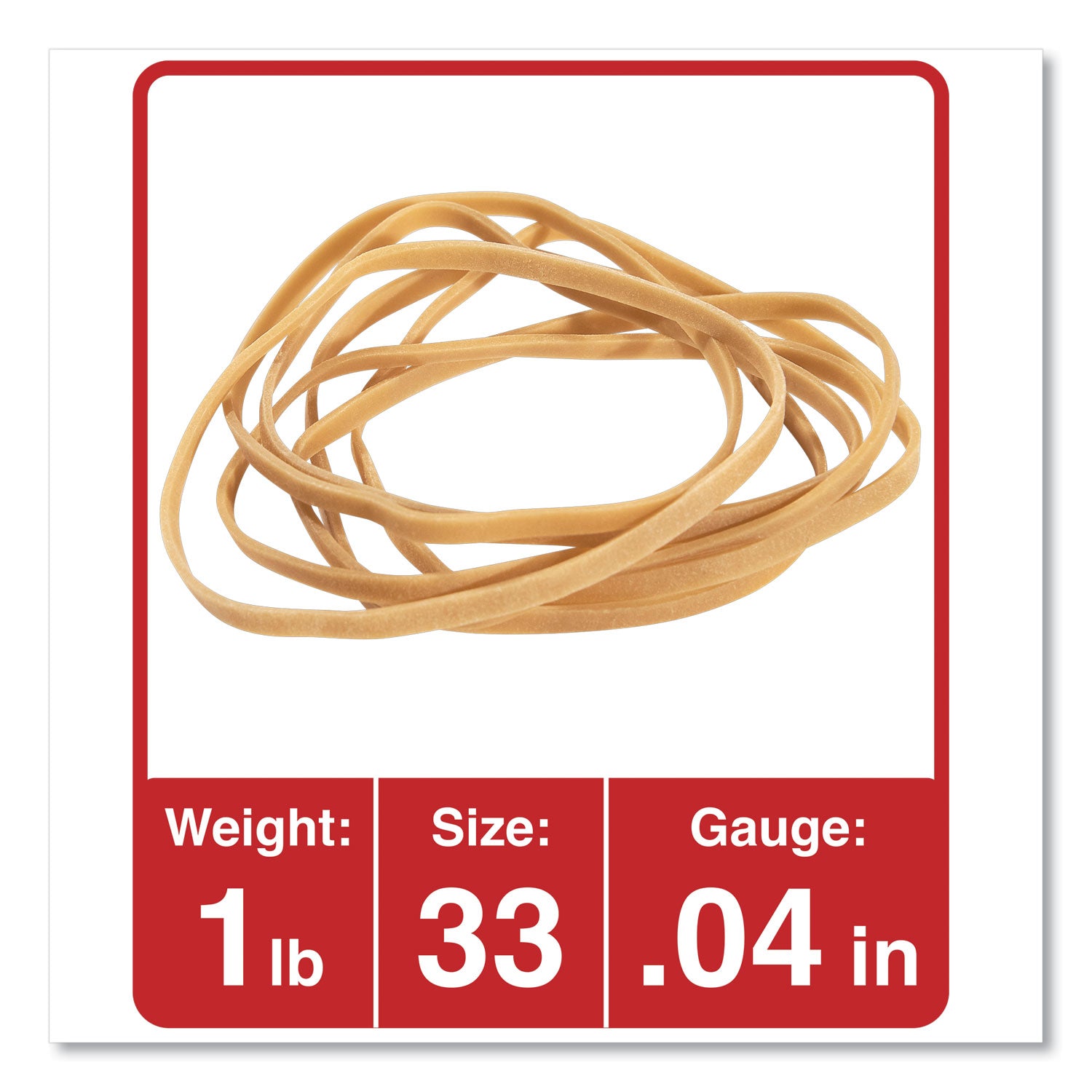 Universal® Rubber Bands, Size 33, 0.04" Gauge, Beige, 1 Lb Box, 640/pack