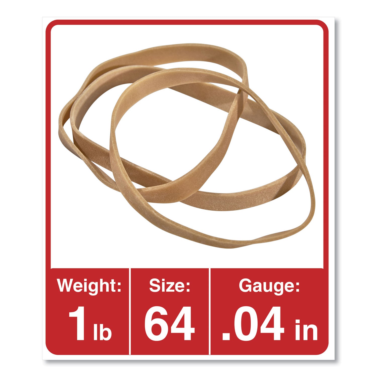 Universal® Rubber Bands, Size 64, 0.04" Gauge, Beige, 4 Oz Box, 80/pack