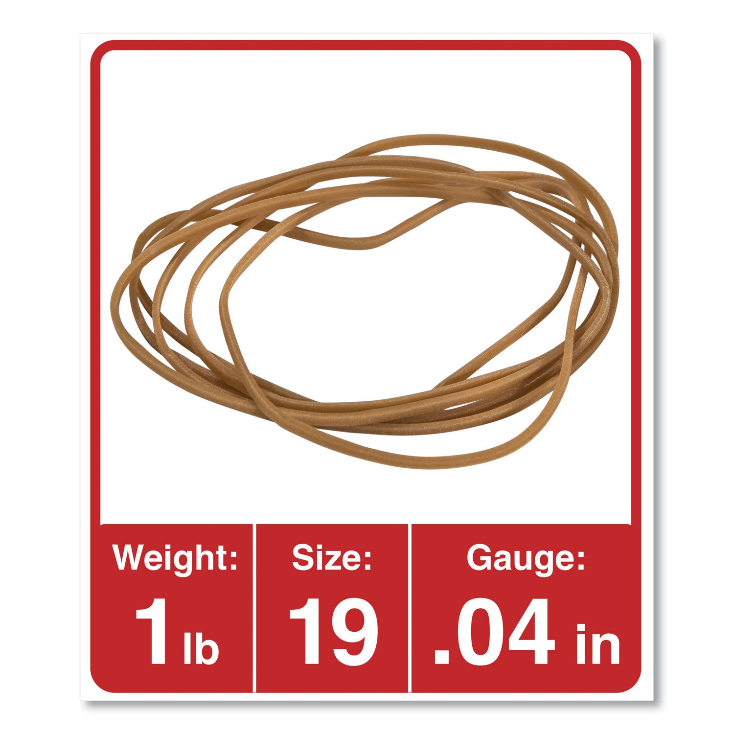 Universal® Rubber Bands, Size 19, 0.04" Gauge, Beige, 1 Lb Bag, 1,240/pack