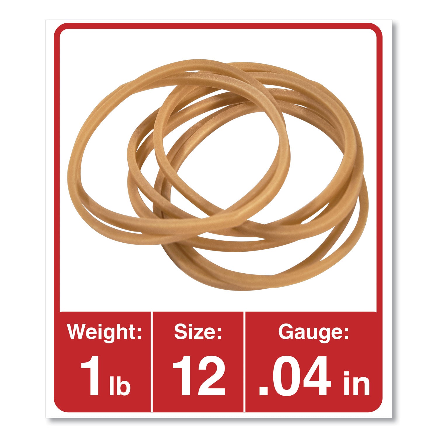Universal® Rubber Bands, Size 12, 0.04" Gauge, Beige, 1 Lb Box, 2,500/pack