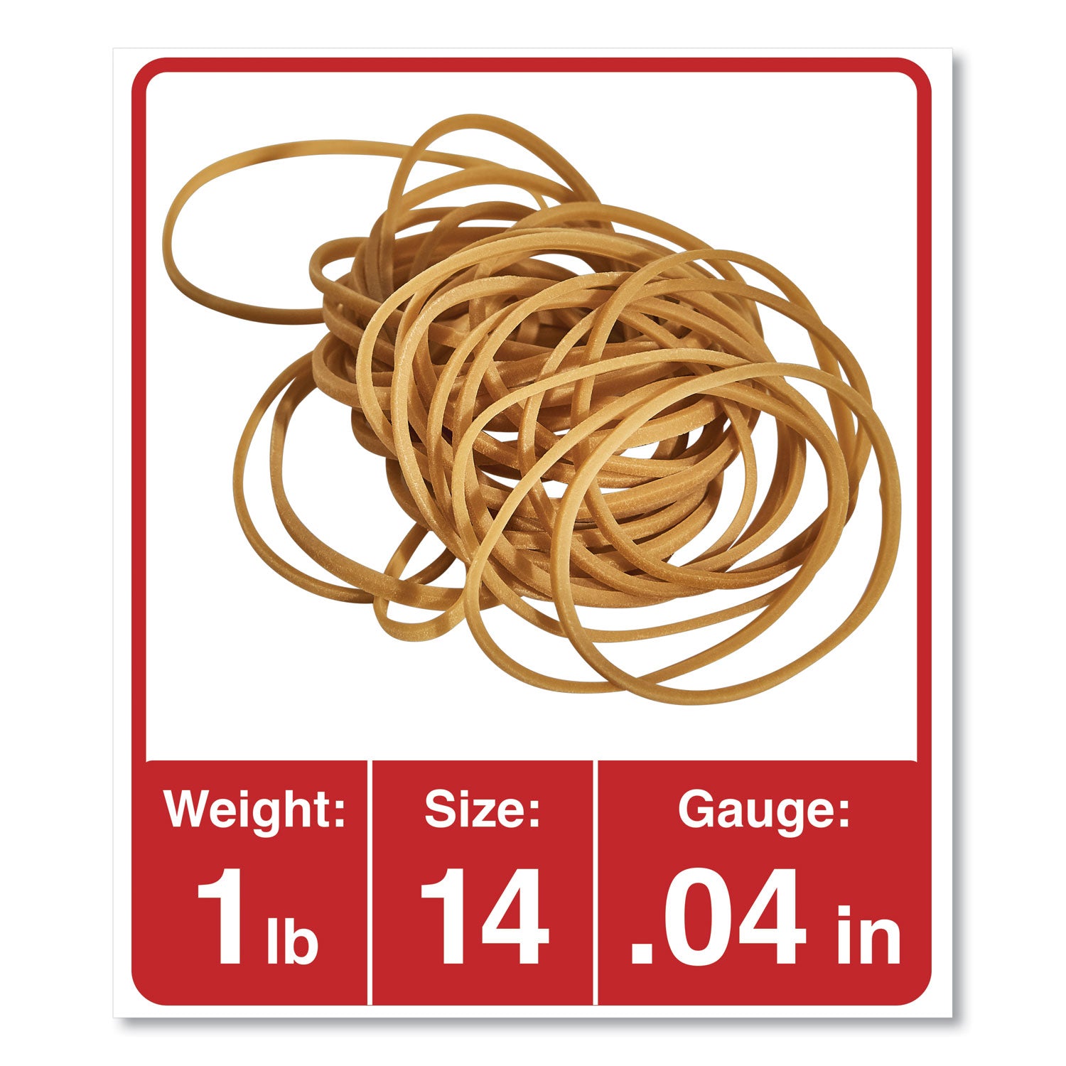 Universal® Rubber Bands, Size 14, 0.04" Gauge, Beige, 1 Lb Box, 2,200/pack