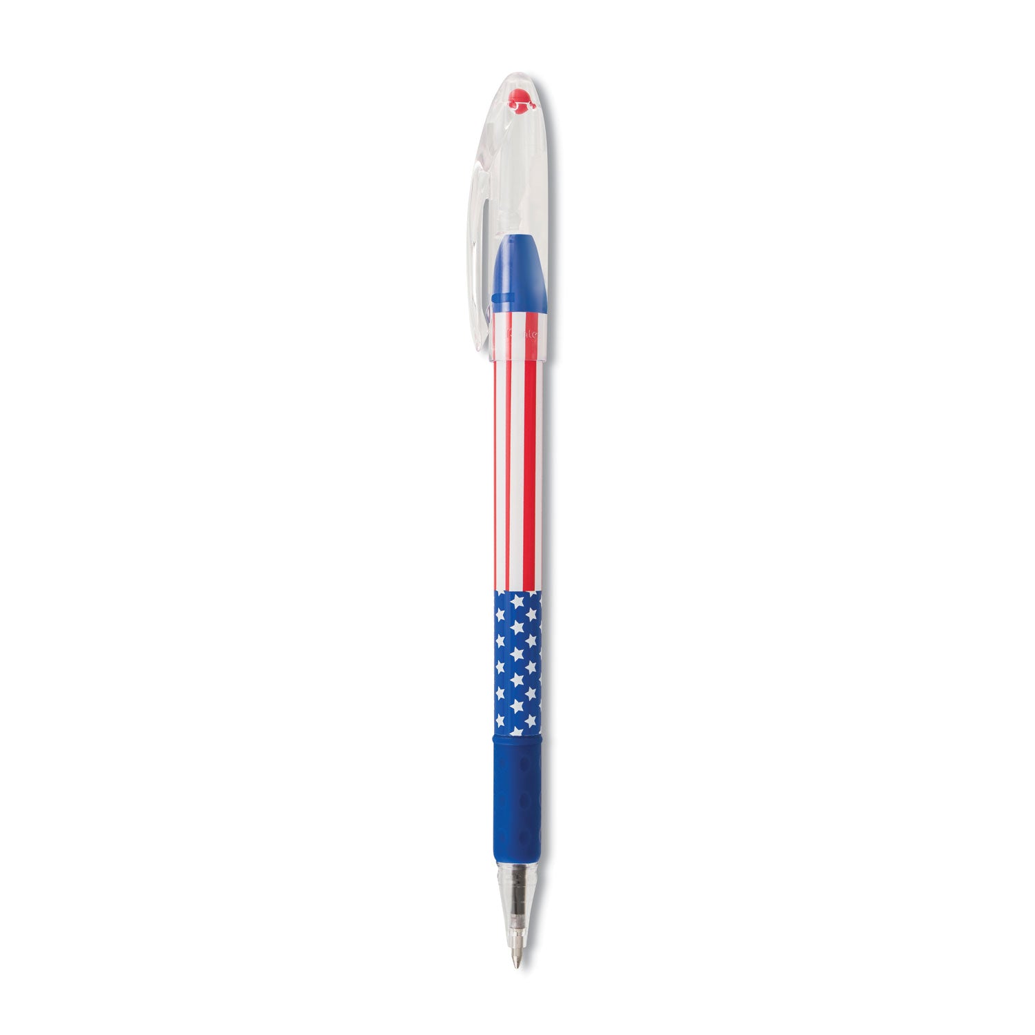 R.S.V.P. Stars and Stripes Ballpoint Pen, Stick, Fine 0.7 mm, Black Ink, Red/White/Blue Barrel, 5/Pack