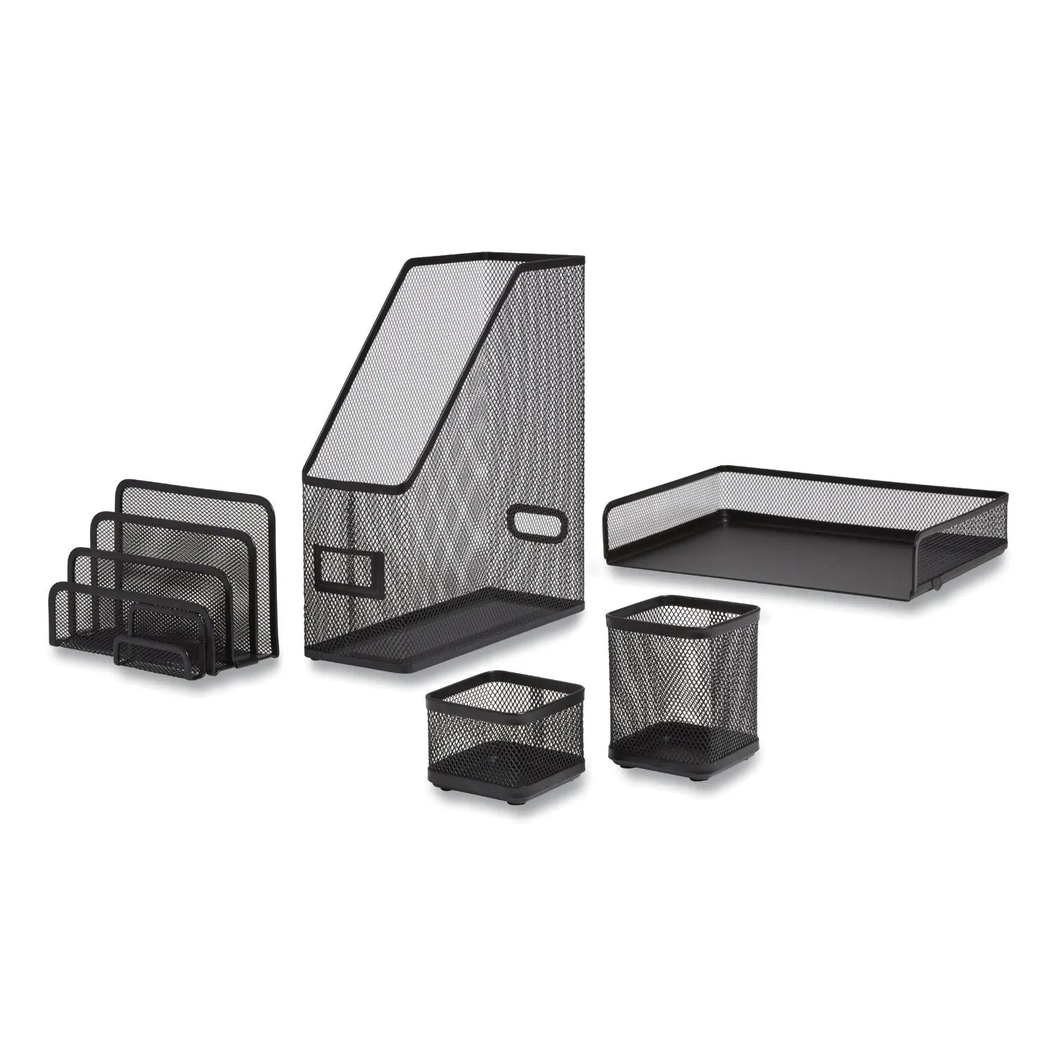 Wire Mesh Organizer Set, 5 Pieces, Matte Black TRU RED™ Flipcost