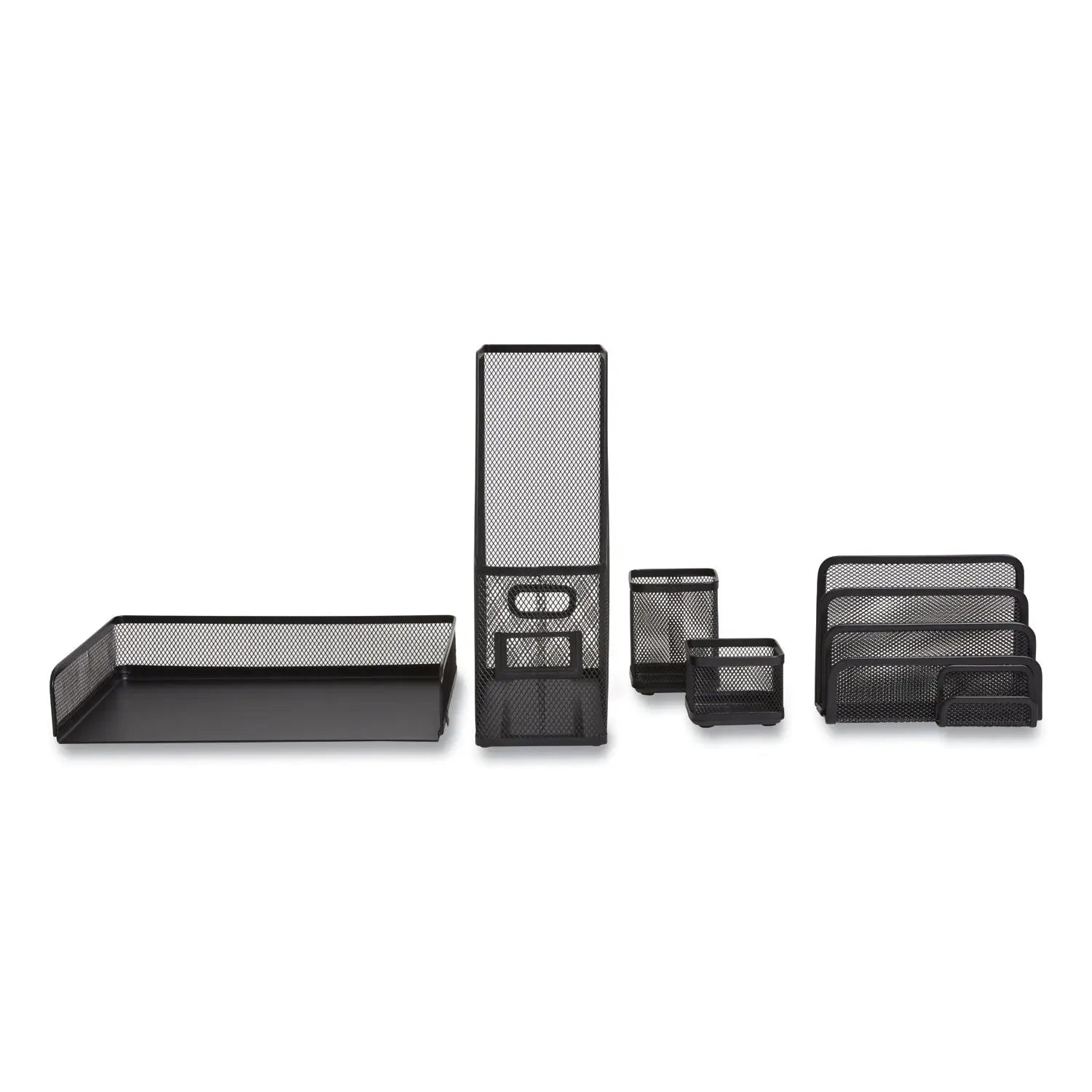 Wire Mesh Organizer Set, 5 Pieces, Matte Black TRU RED™ Flipcost
