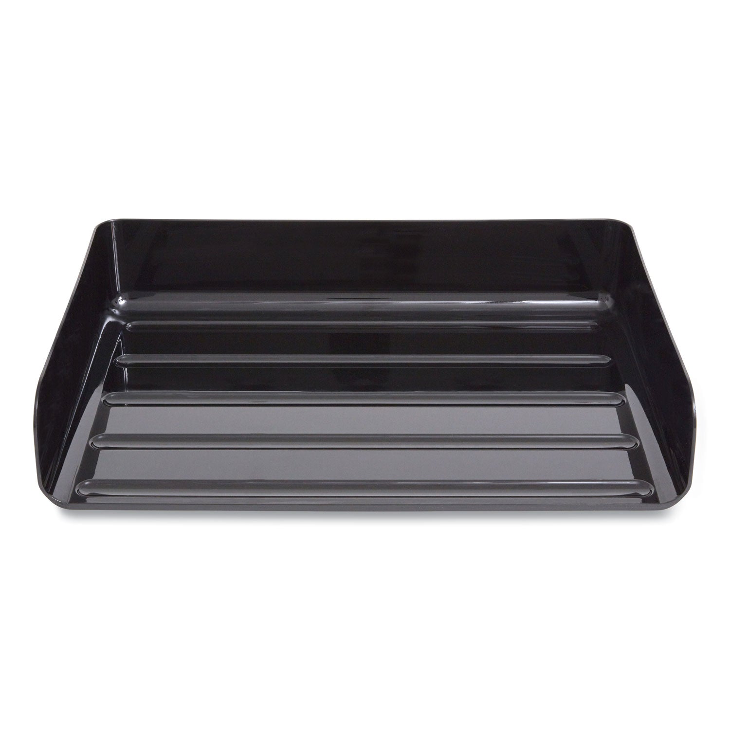 TRU RED™ Side-Load Stackable Plastic Document Tray, 1 Section, Letter-Size, 12.63 X 9.72 X 3.01, Black, 2/Pack
