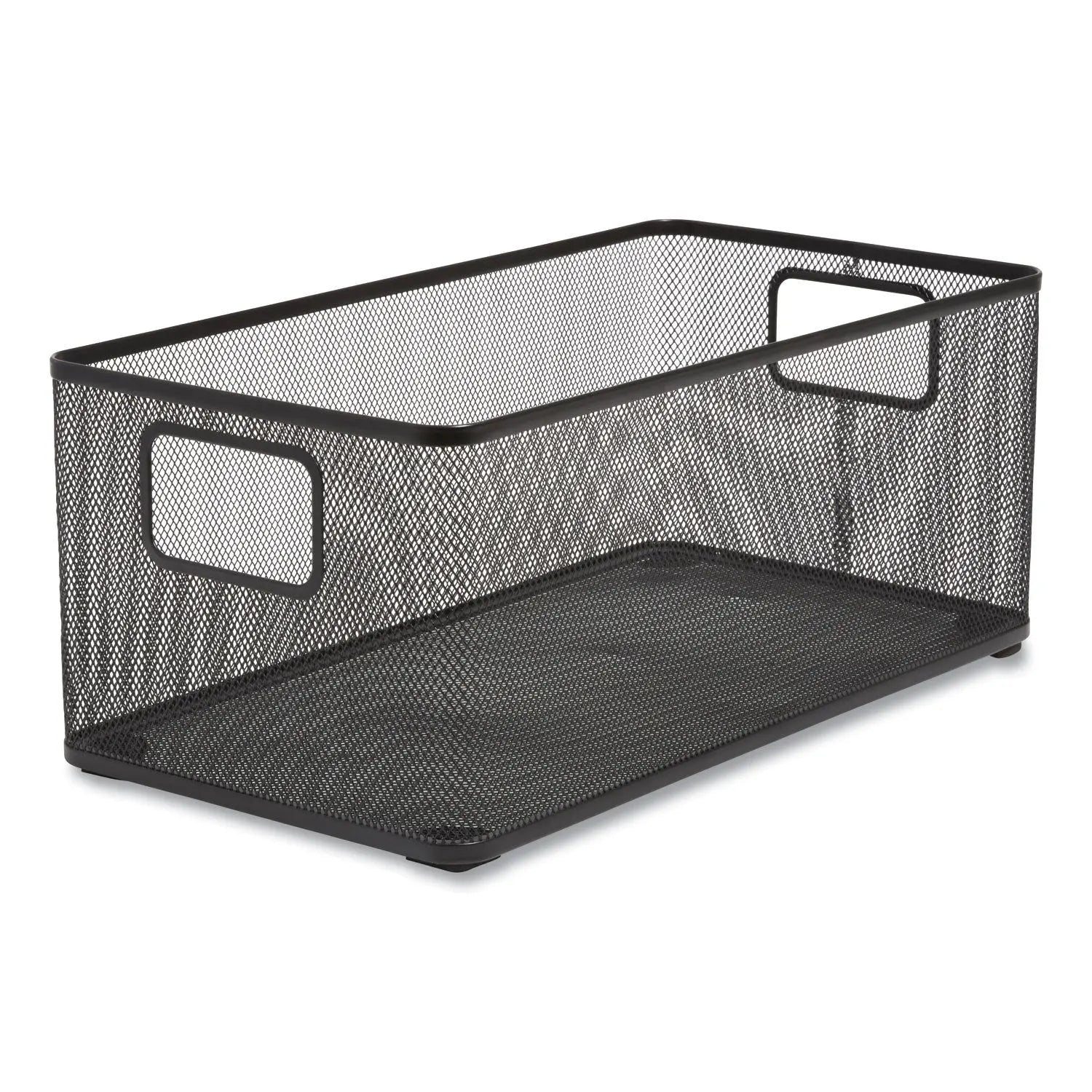 Wire Mesh Storage Box, 8.58" x 15.75" x 6.69", Black TRU RED™ Flipcost