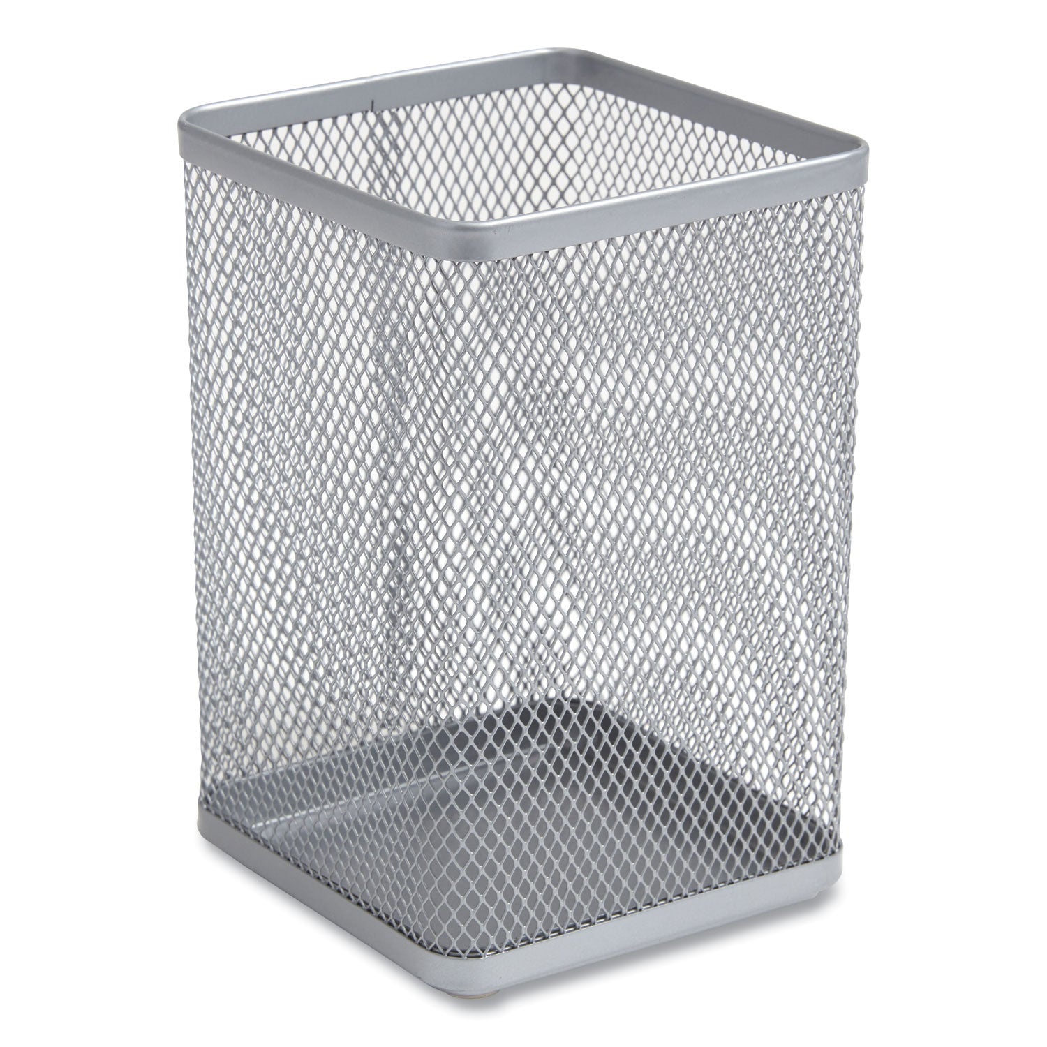 TRU RED™ Wire Mesh Jumbo Pencil Holder, 4.33 X 4.33 X 6.69, Silver