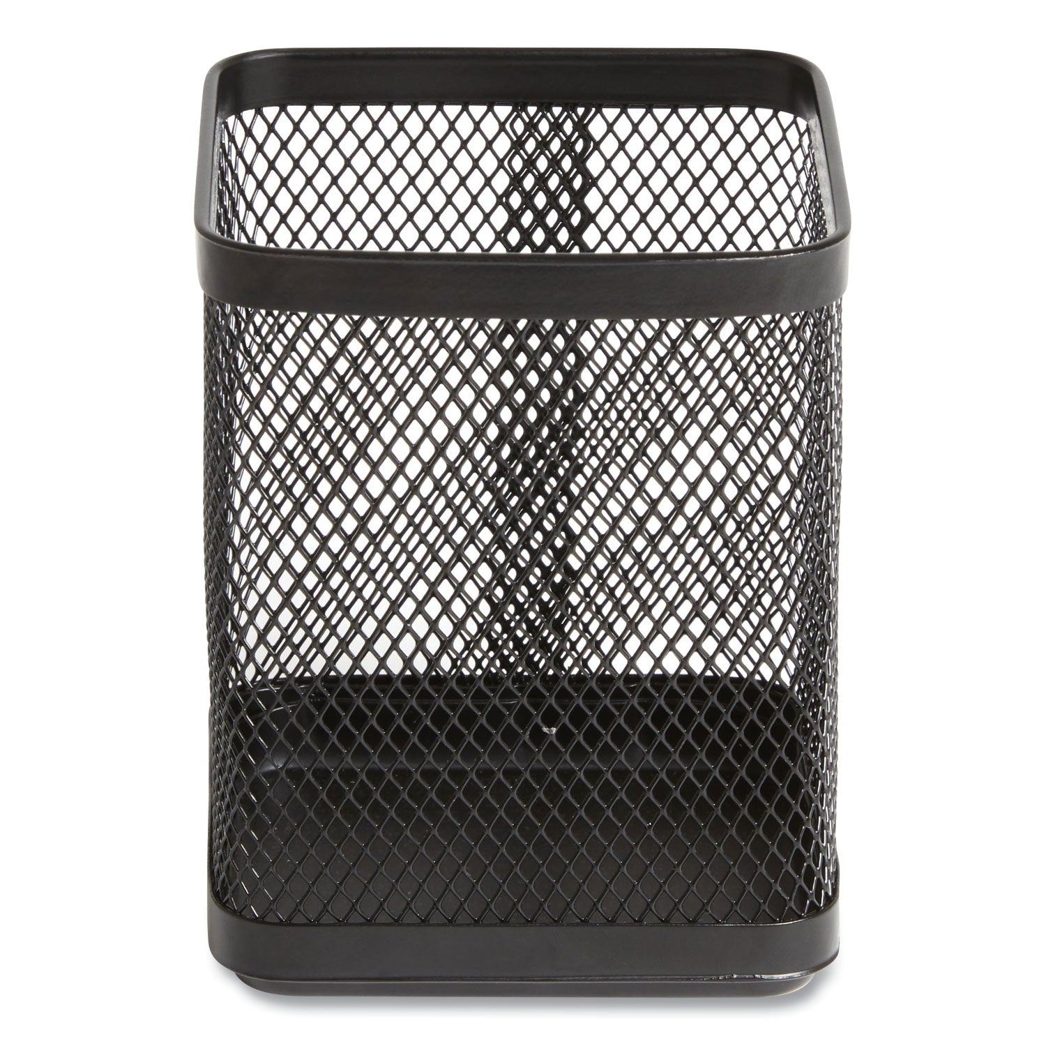 TRU RED™ Wire Mesh Pencil Holder, 3.46 X 3.46 X 4.33, Black