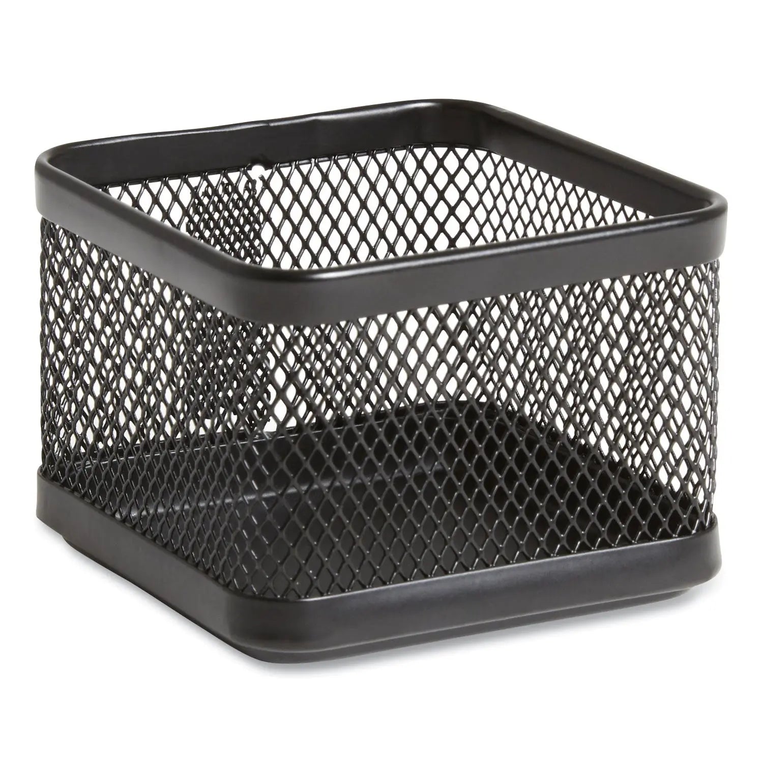 Small Stackable Wire Mesh Accessory Holder, 3.46 x 3.46 x 2.75, Black