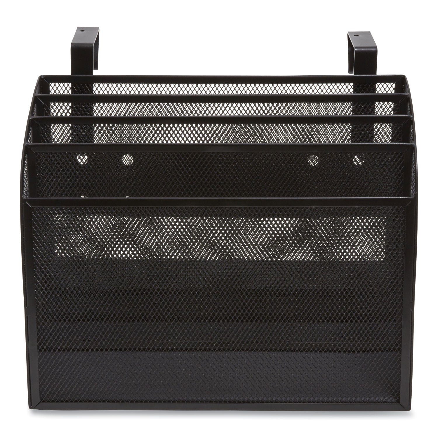 Wire Mesh Incline Sorter, Enclosed Design, 4 Sections, Letter-Size, 12.99 x 6.49 x 10.15, Matte Black