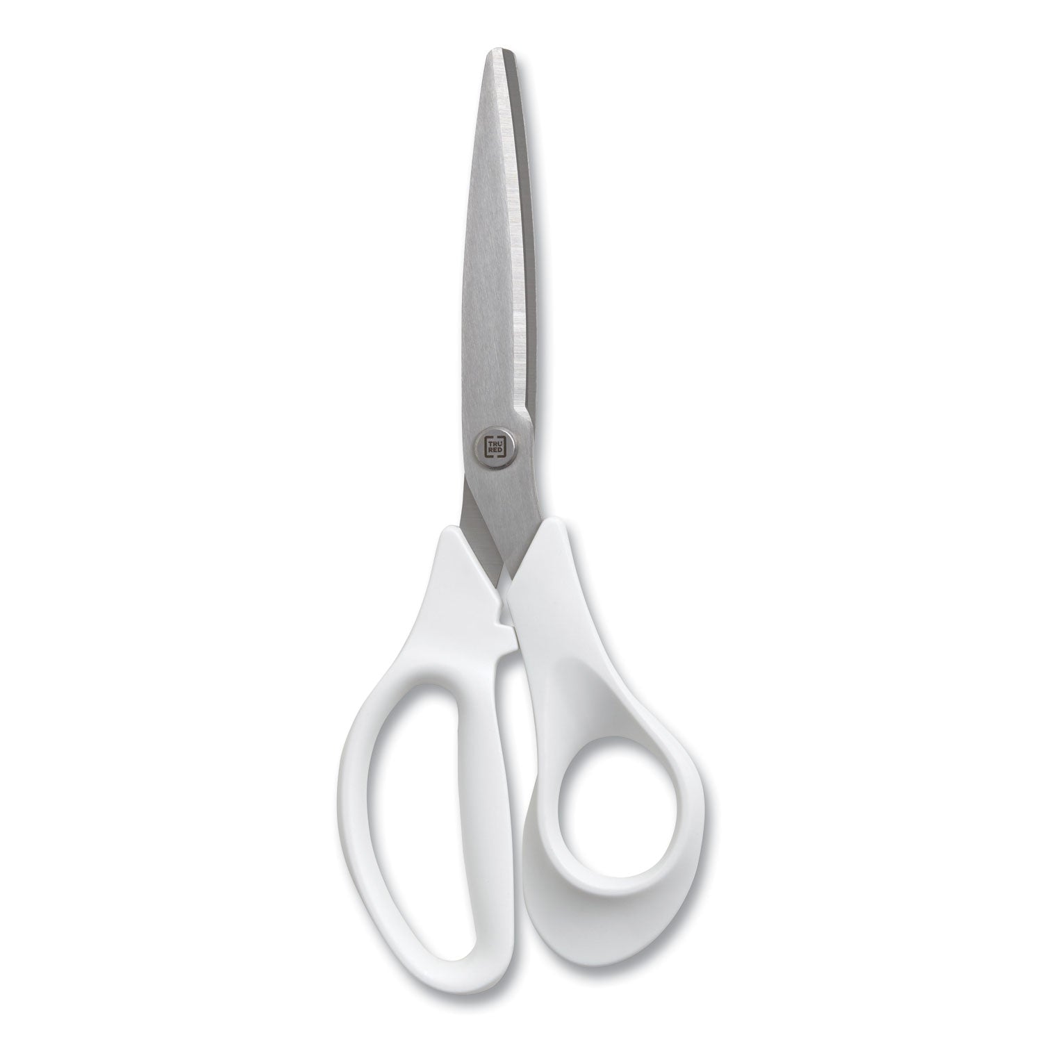 TRU RED™ Stainless Steel Scissors, 8" Long, 3.58" Cut Length, Straight Assorted Color Handles, 2/Pack