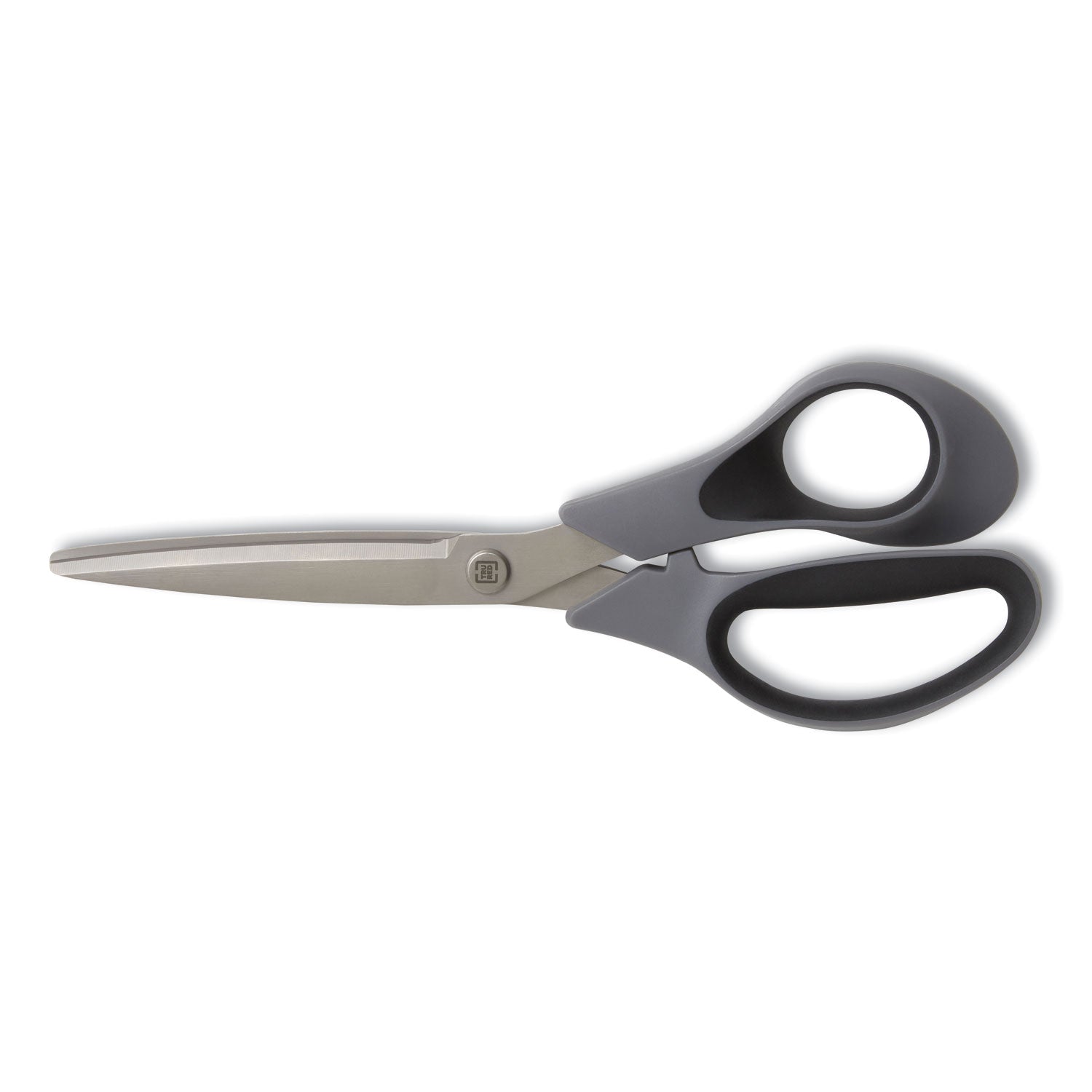 Non-Stick Titanium-Coated Scissors, 8" Long, 3.86" Cut Length, Straight Gray/Black Handle, Gun-Metal Gray Blades