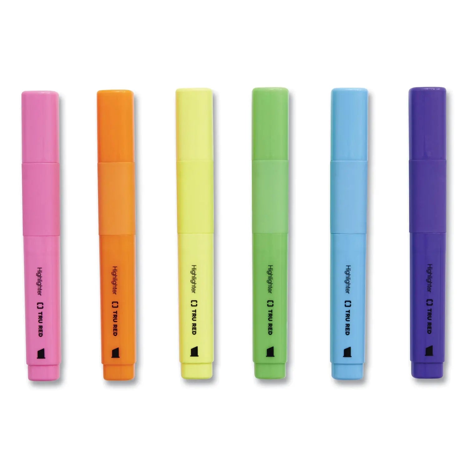 Tank Style Chisel Tip Highlighter, Assorted Ink Colors, Chisel Tip, Assorted Barrel Colors, 12/Pack TRU RED™ Flipcost