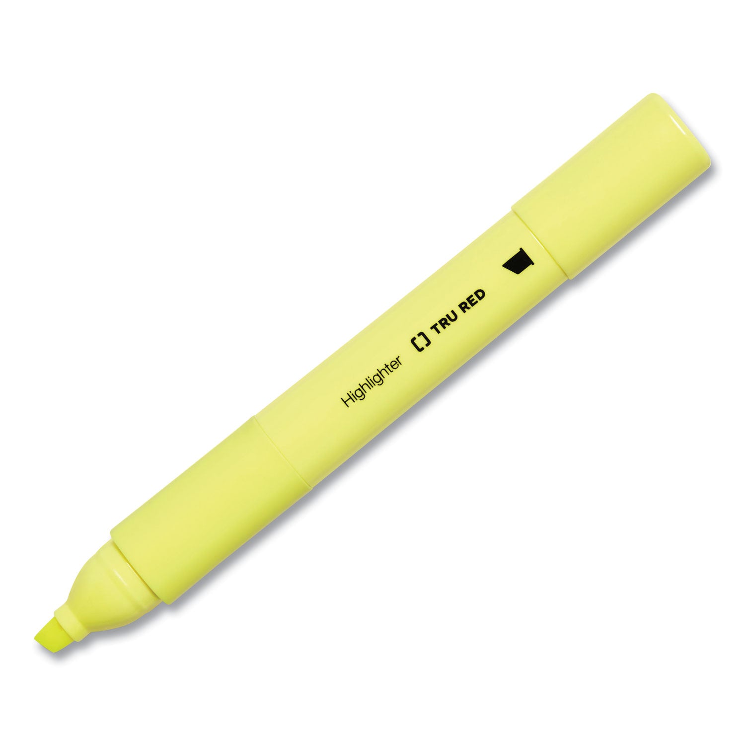 TRU RED™ TANK STYLE CHISEL TIP HIGHLIGHTER, YELLOW INK, CHISEL TIP, YELLOW BARREL, 5/PACK