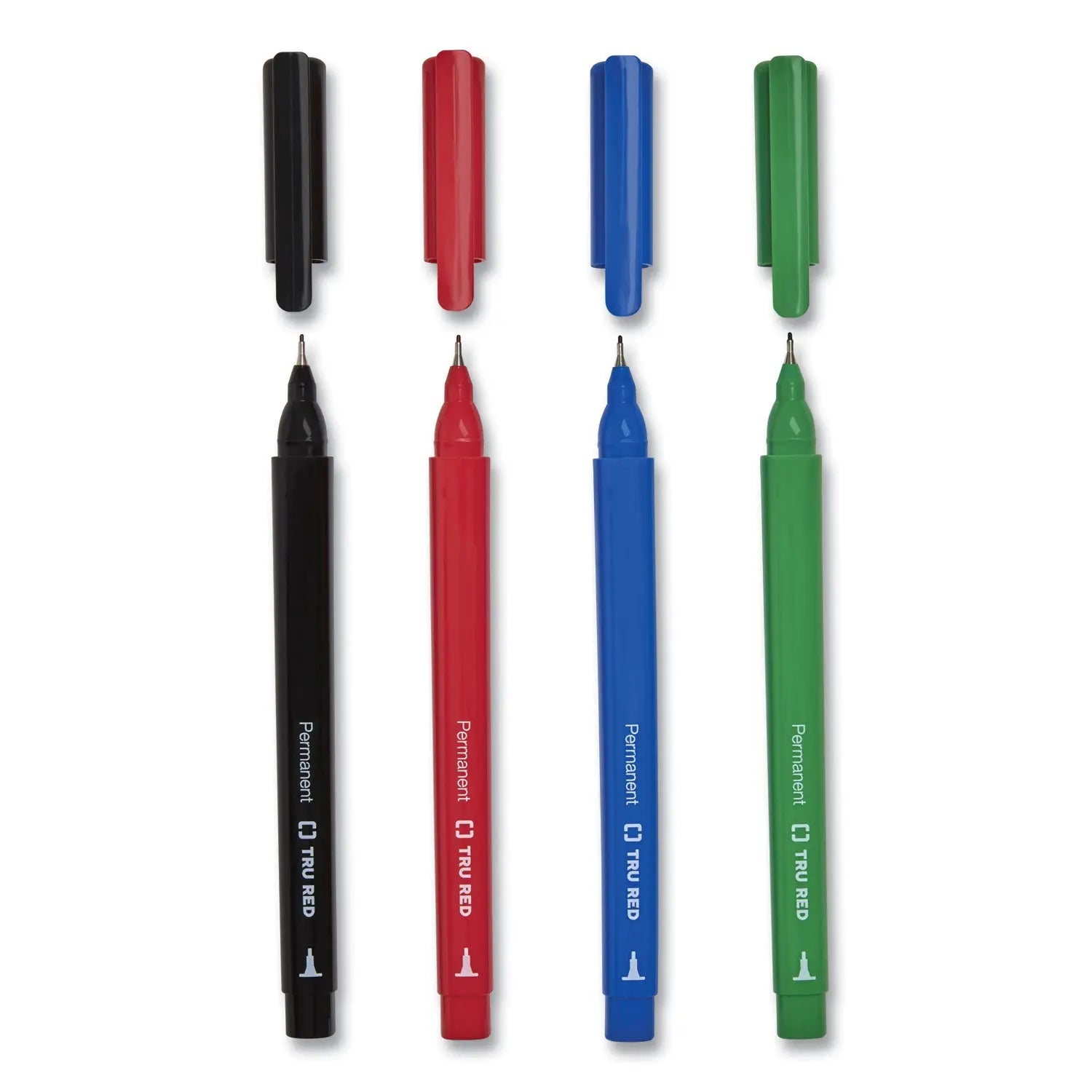 Permanent Marker, Pen-Style, Extra-Fine Needle Tip, Assorted Colors, 5/Pack