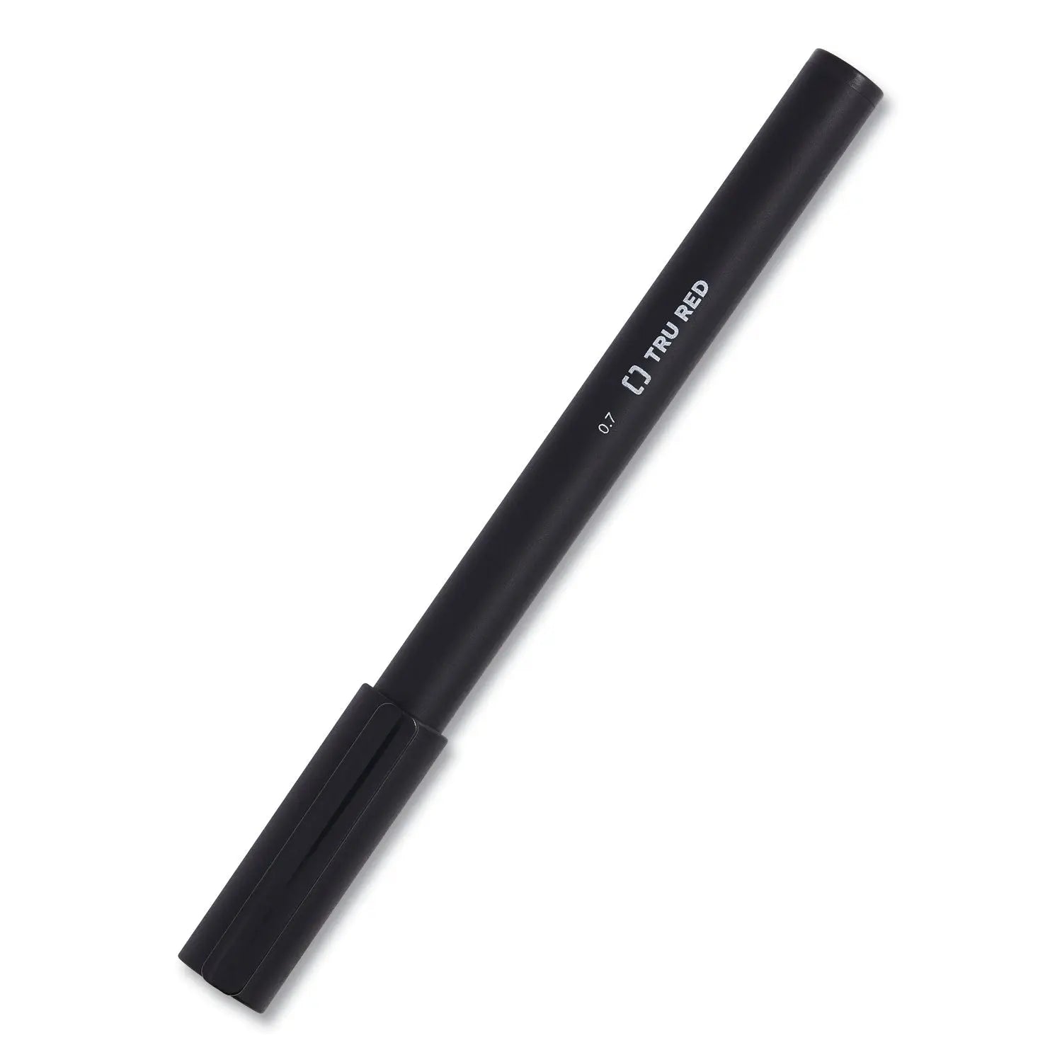 Quick Dry Gel Pen, Stick, Medium 0.7 mm, Black Ink, Black Barrel, Dozen TRU RED™ Flipcost