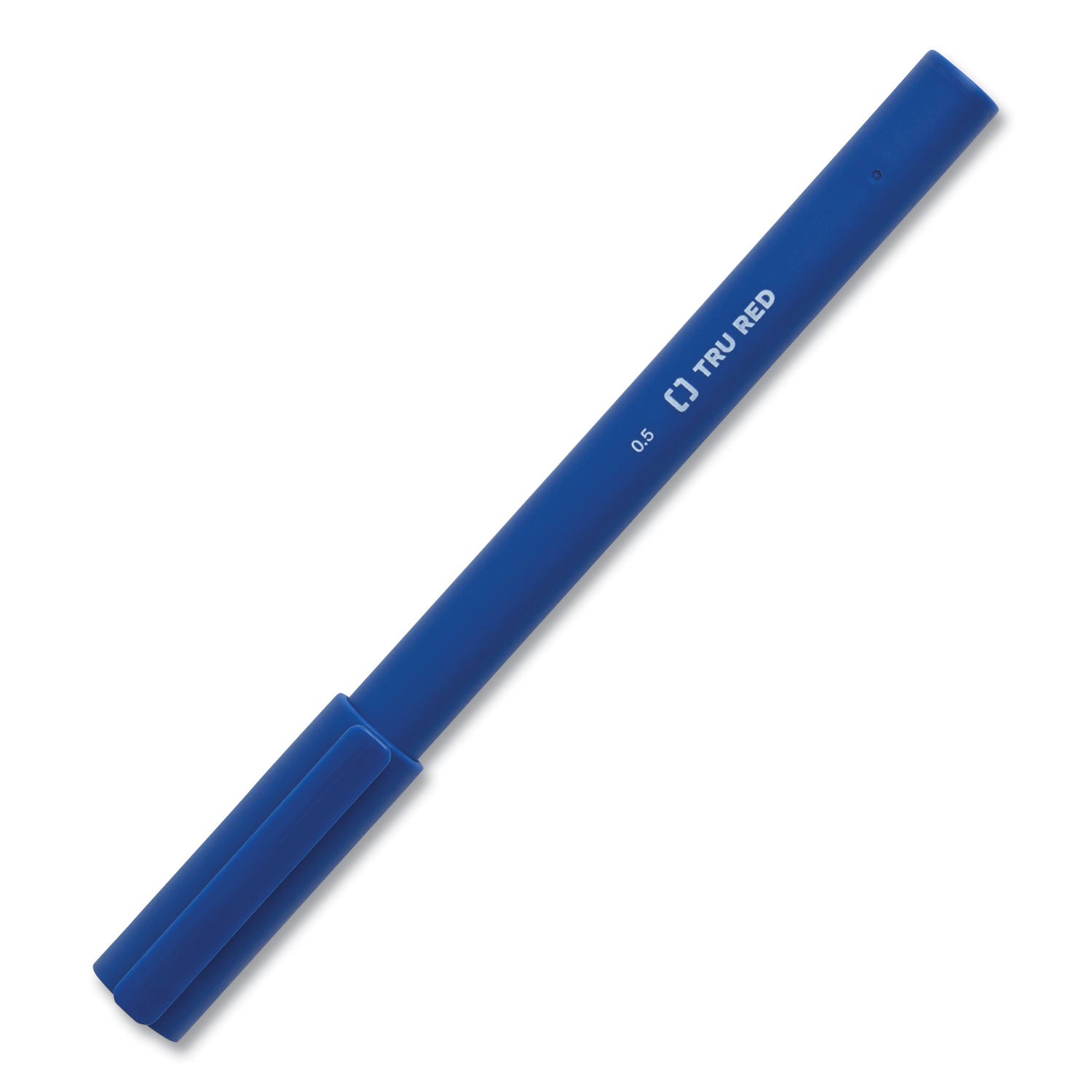 TRU RED™ Quick Dry Gel Pen, Stick, Fine 0.5 Mm, Blue Ink, Blue Barrel, Dozen