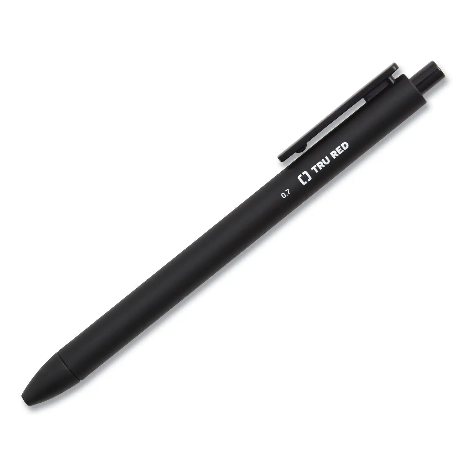 Quick Dry Gel Pen, Retractable, Medium 0.7 mm, Black Ink, Black Barrel, Dozen TRU RED™ Flipcost