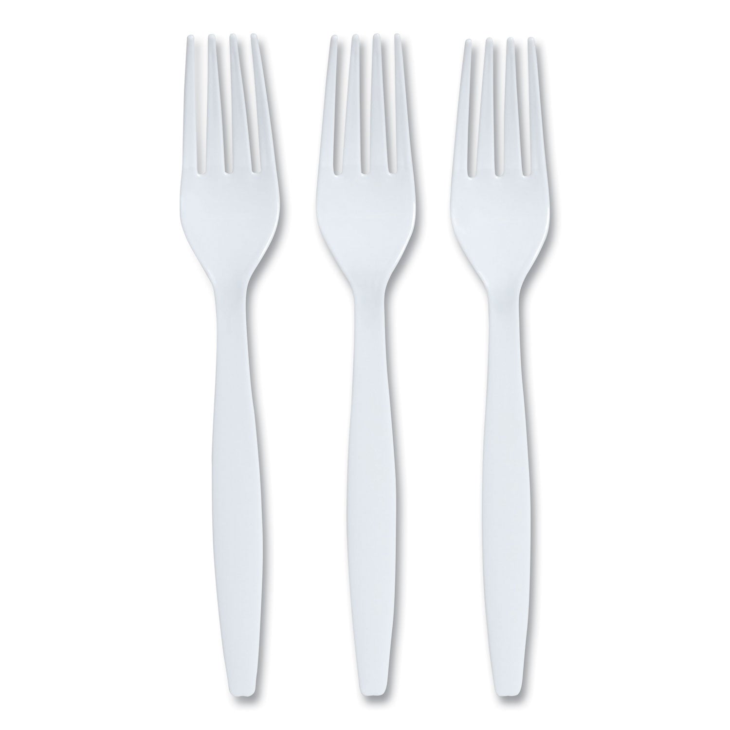 Perk™ Heavyweight Plastic Cutlery, Fork, White, 100/pack