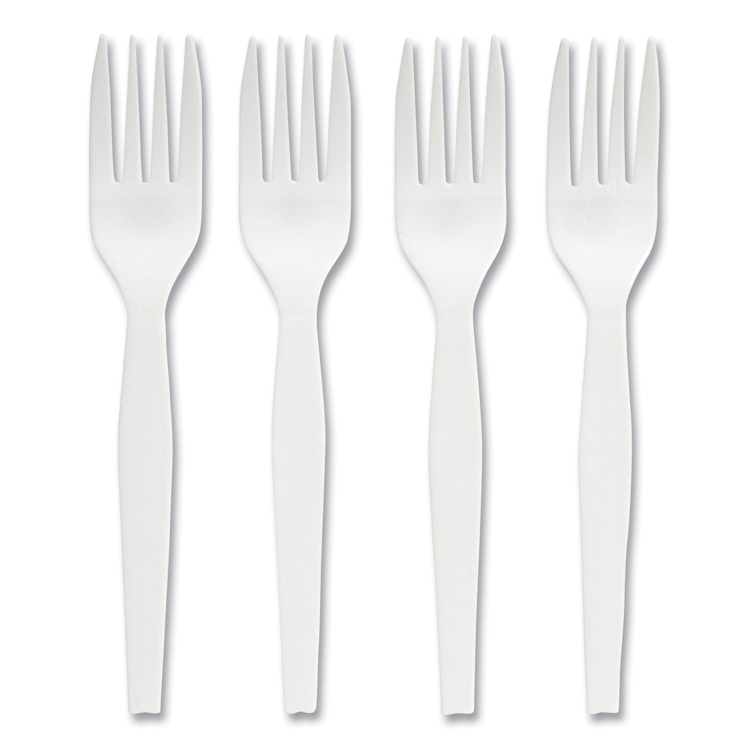 Perk™ Eco-ID Mediumweight Compostable Cutlery, Fork, Plastic, White, 300/Pack