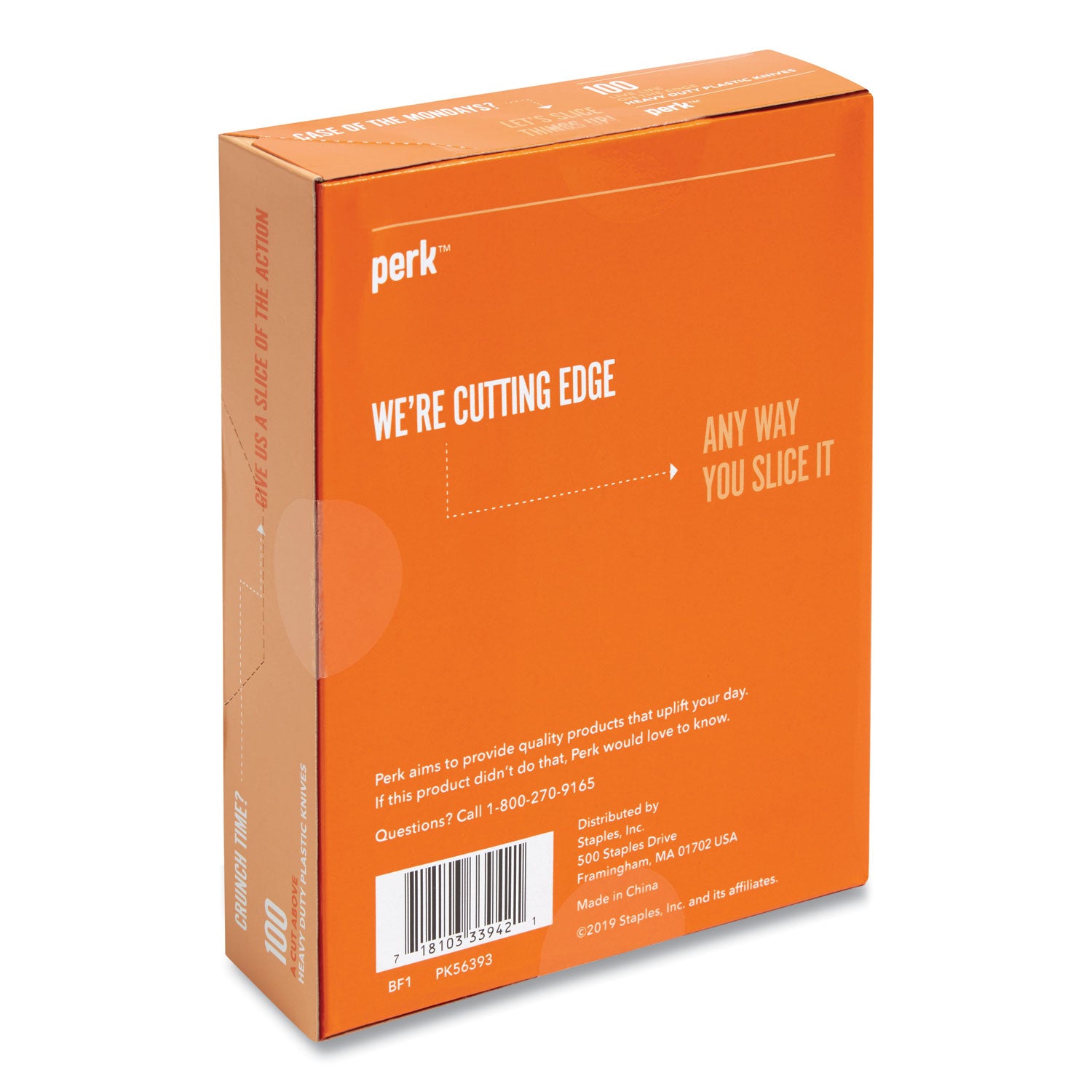 Perk™ Heavyweight Plastic Cutlery, Knife, Black, 100/Pack