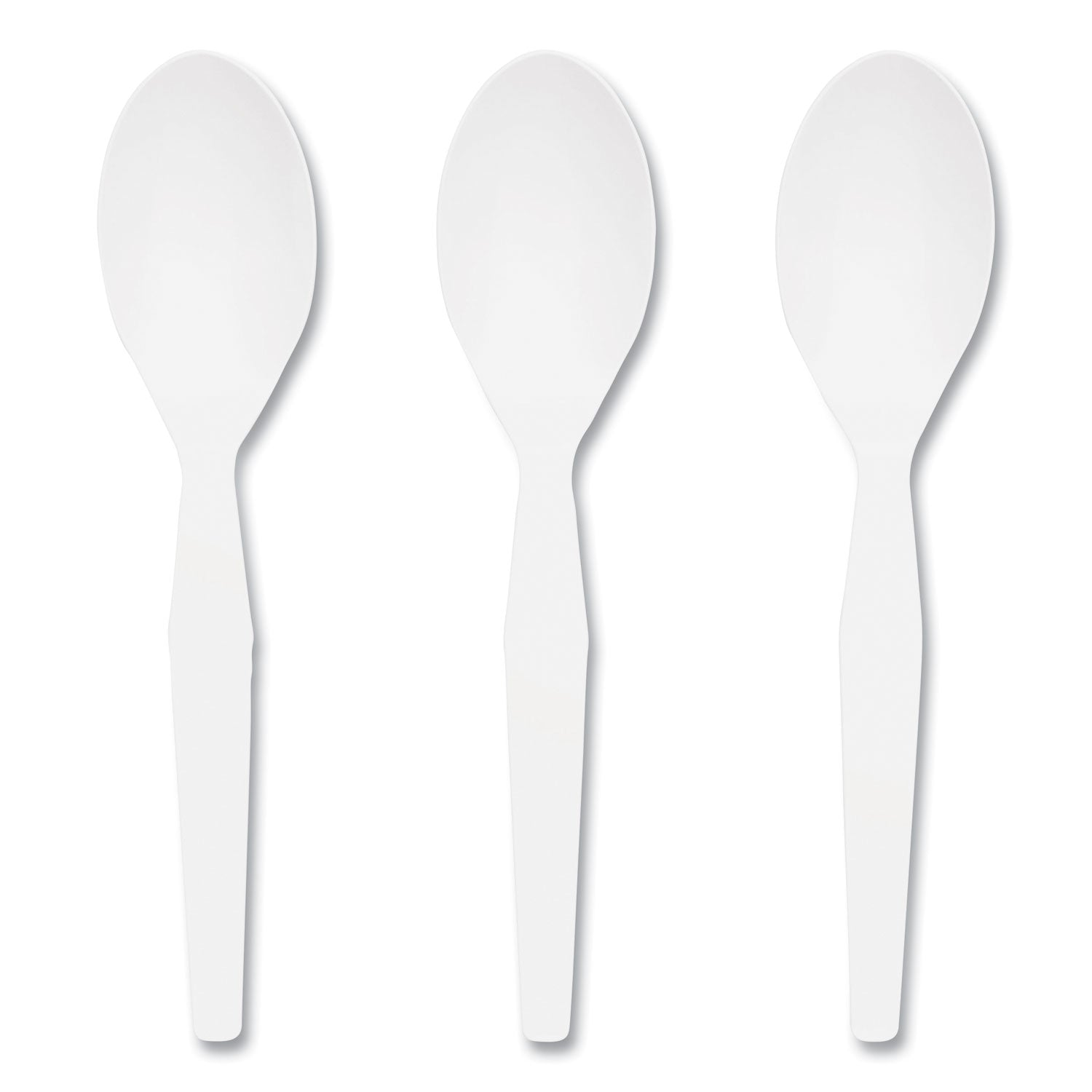 Perk™ Mediumweight Plastic Cutlery, Spoon, Plastic, White, 1,000/Pack