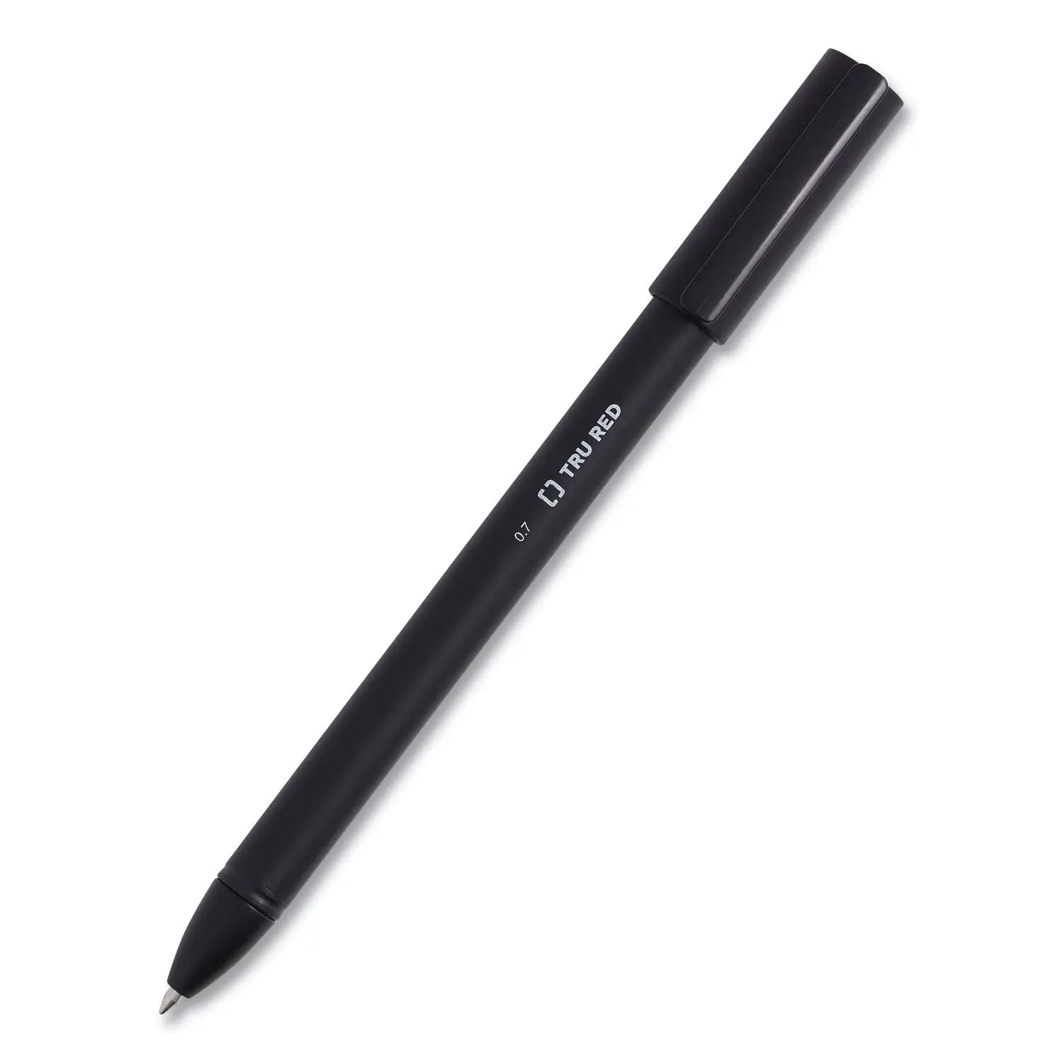 Quick Dry Gel Pen, Stick, Medium 0.7 mm, Black Ink, Black Barrel, Dozen TRU RED™ Flipcost