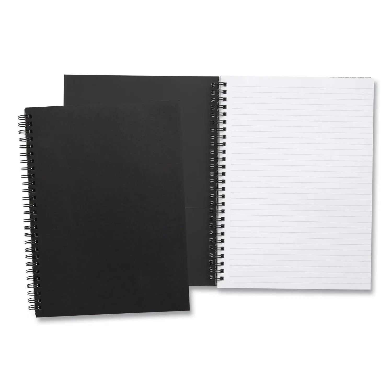 Wirebound Soft-Cover Notebook, 1-Subject, Narrow Rule, Black Cover, (80) 9.5 x 6.5 Sheets TRU RED™ Flipcost
