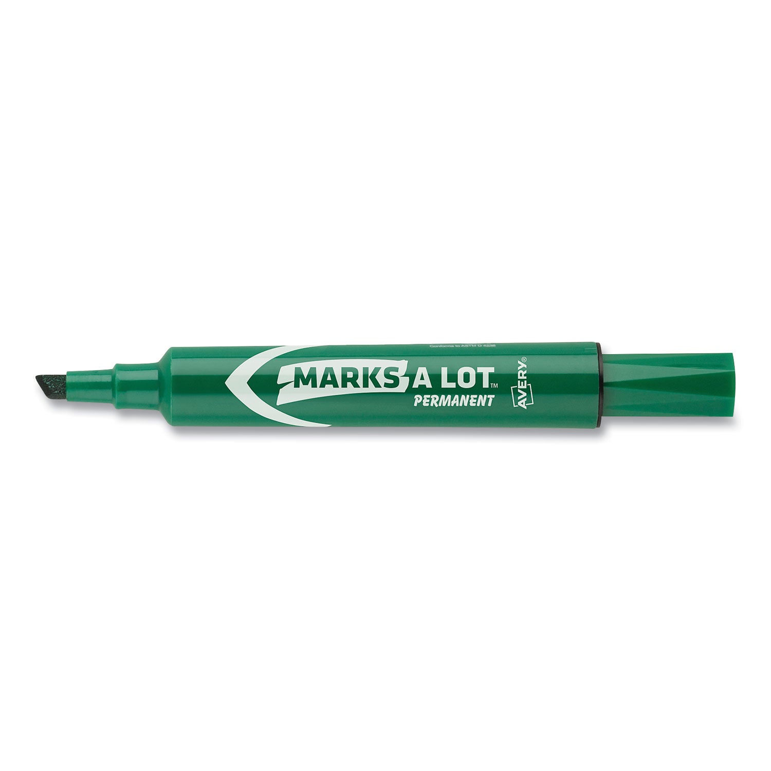 Avery® Marks A Lot Large Desk-Style Permanent Marker, Broad Chisel Tip, Green, Dozen (8885)