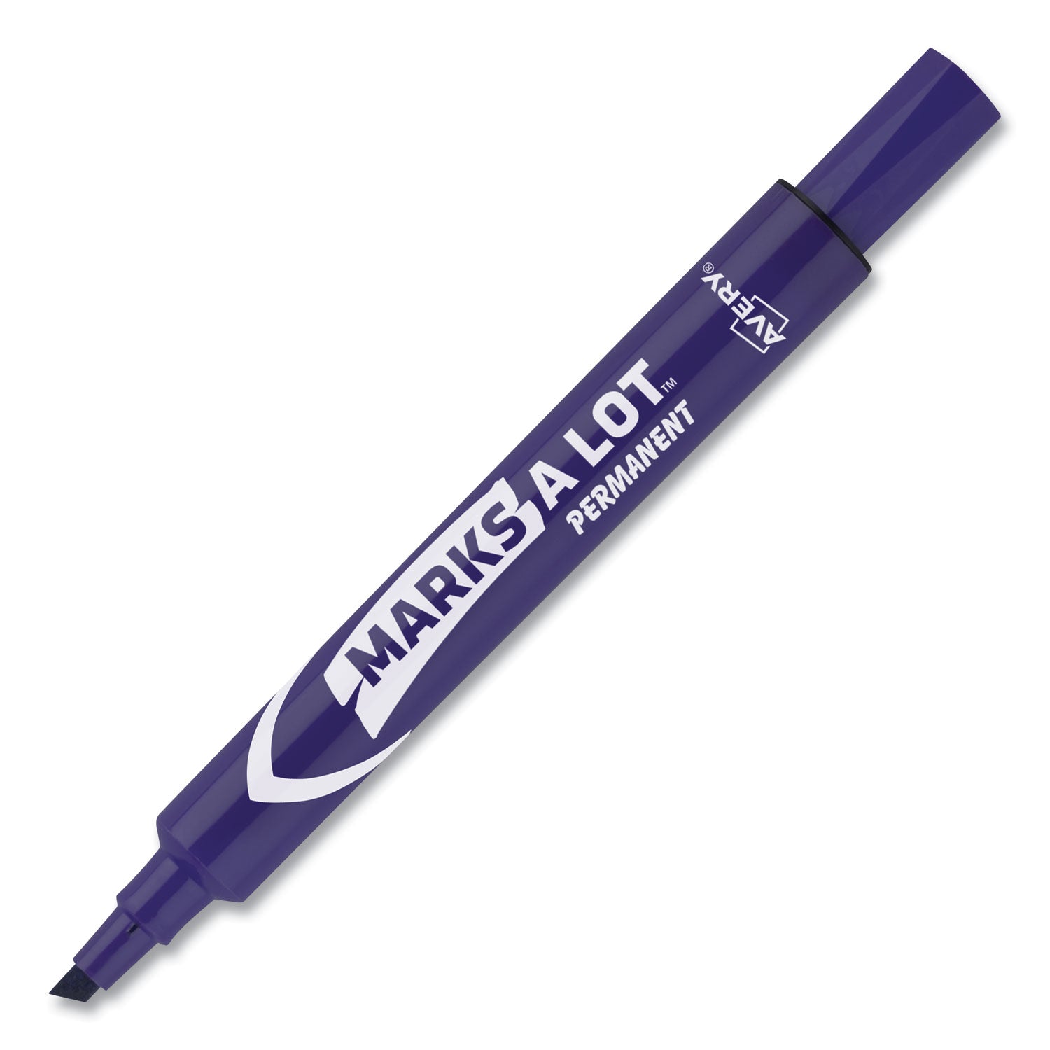 Avery® Marks A Lot Large Desk-Style Permanent Marker, Broad Chisel Tip, Purple, Dozen (8884)