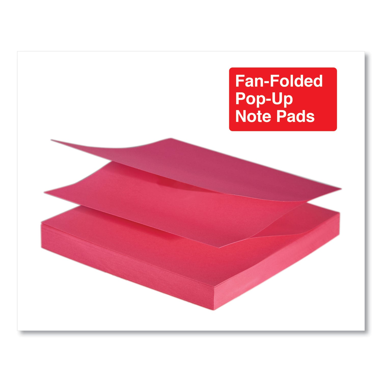 Universal® Fan-Folded Self-Stick Pop-Up Note Pads, 3" x 3", Assorted Bright Colors, 100 Sheets/Pad, 12 Pads/Pack