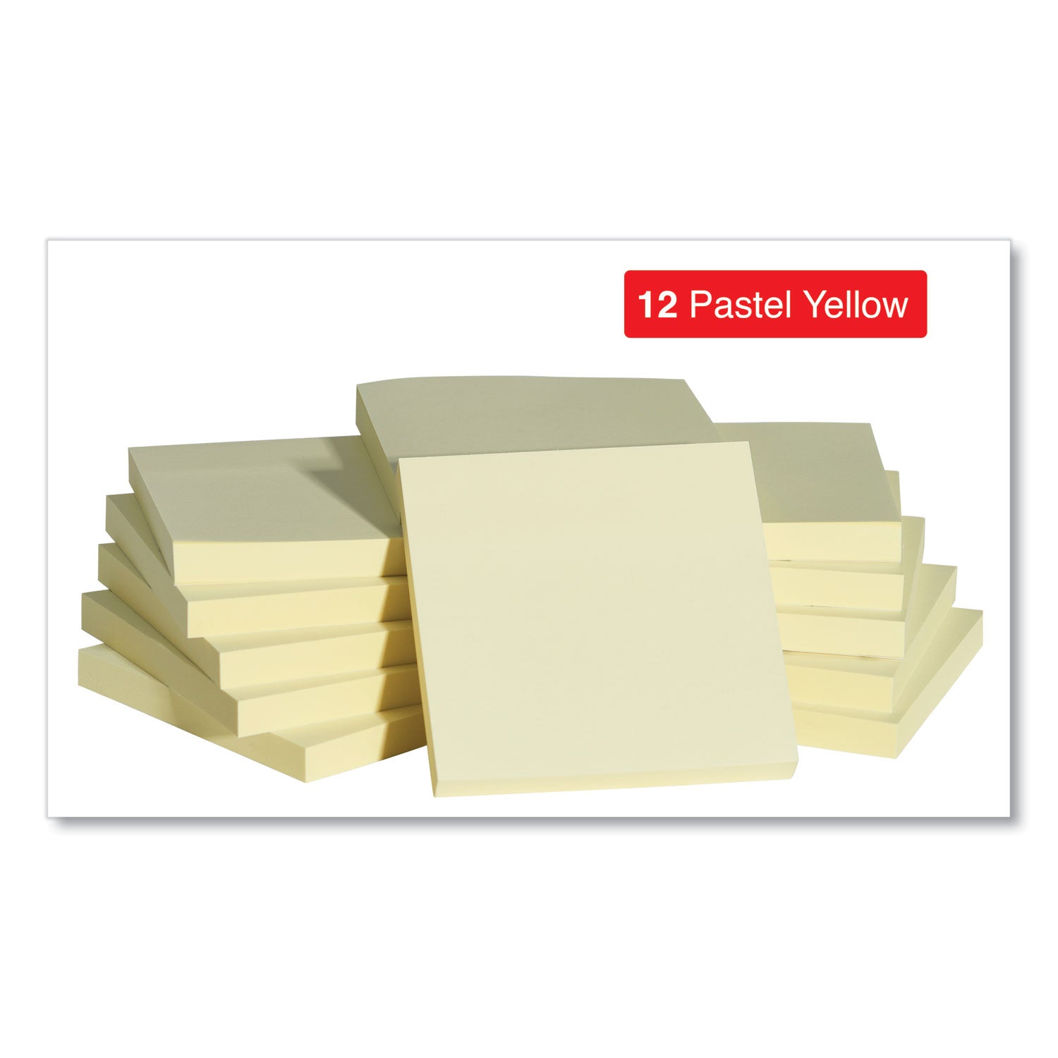 Universal® Self-Stick Note Pads, 3" x 3", Yellow, 100 Sheets/Pad, 12 Pads/Pack