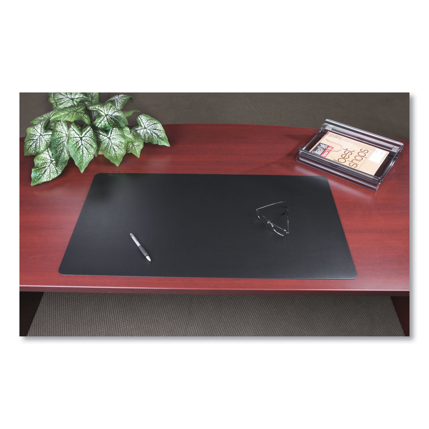 Artistic® Rhinolin II Desk Pad with Antimicrobial Protection, 36 x 24, Black
