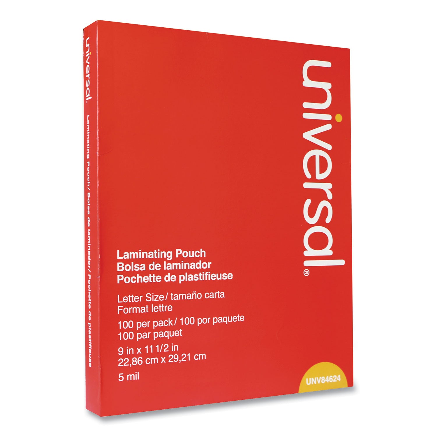 Universal® Laminating Pouches, 5 Mil, 9" X 11.5", Gloss Clear, 100/pack