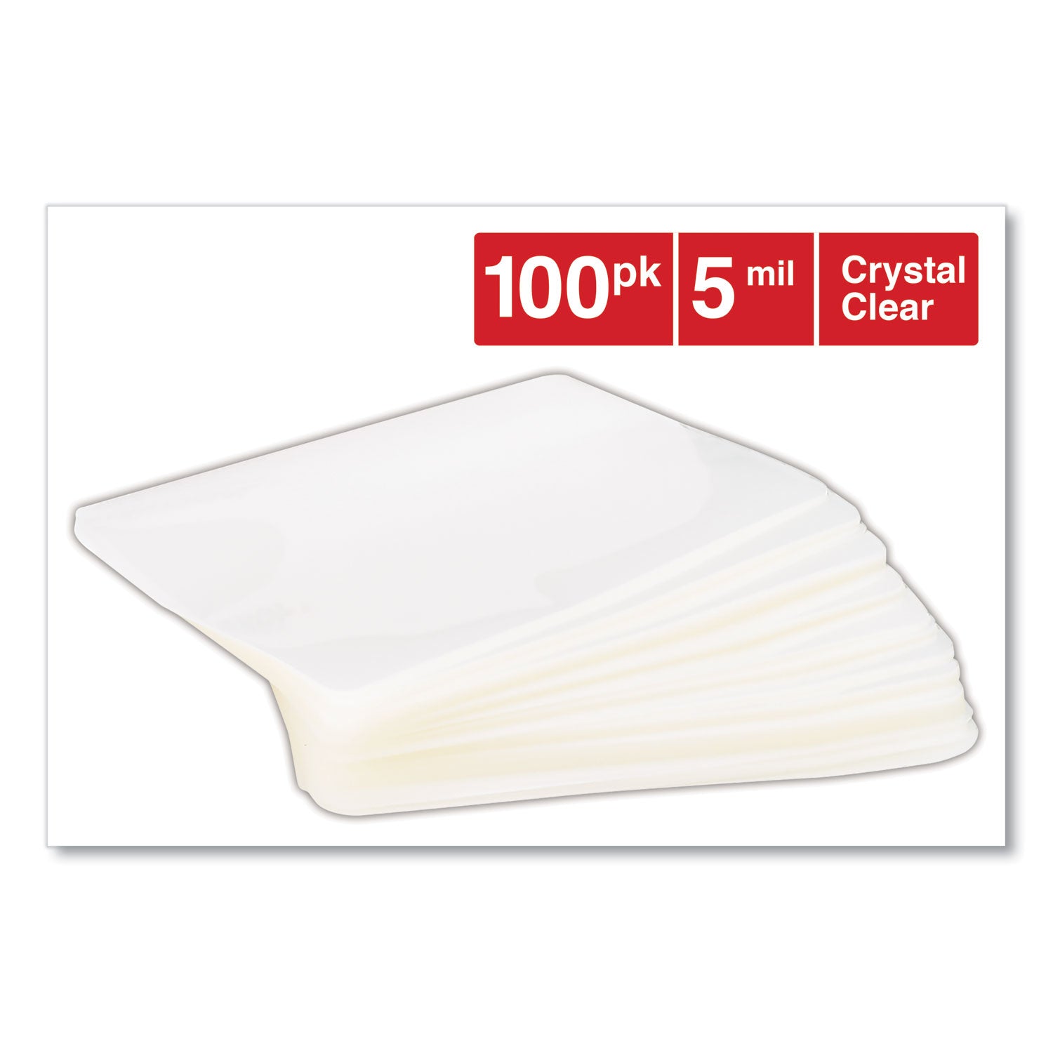 Universal® Laminating Pouches, 5 Mil, 6.5" X 4.38", Gloss Clear, 100/box