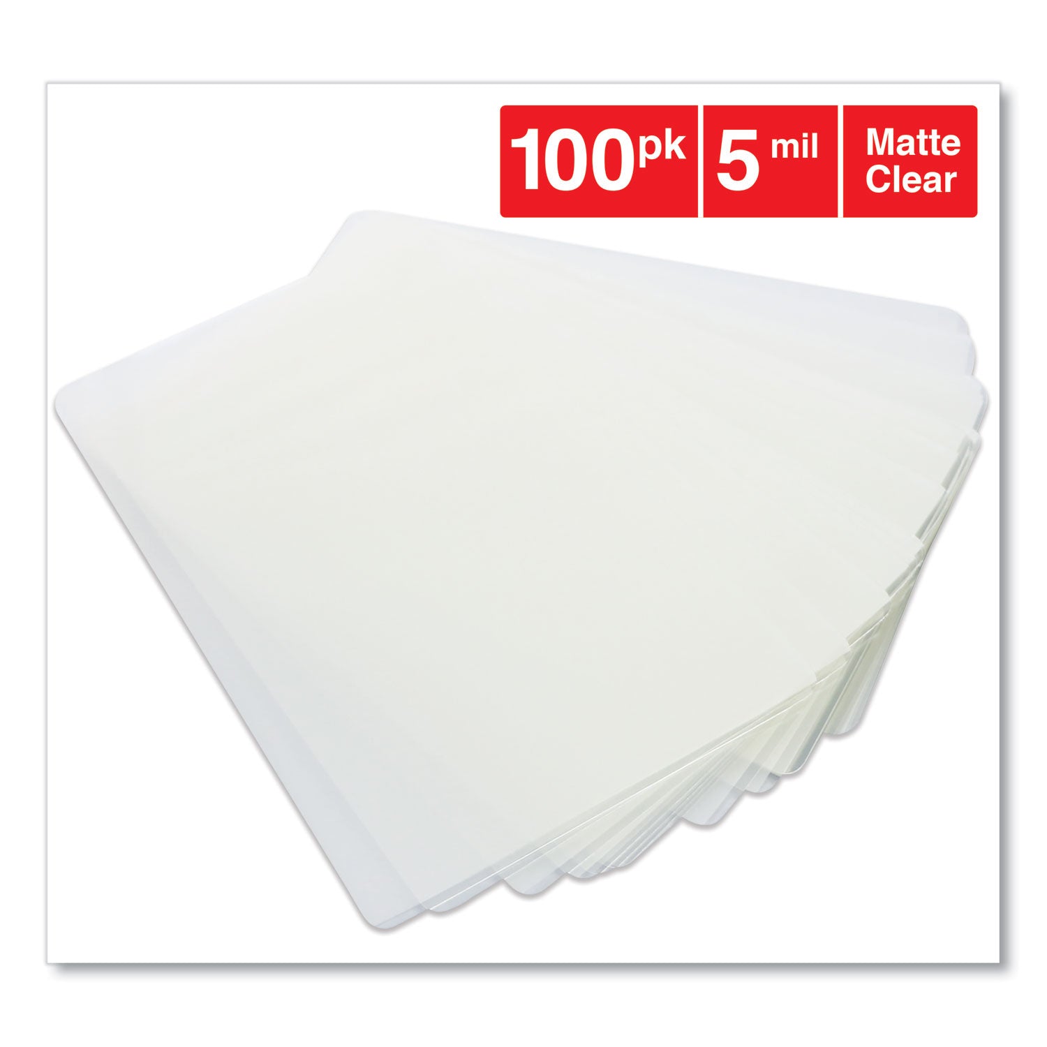 Universal® Laminating Pouches, 5 Mil, 3.75" X 2.25", Gloss Clear, 100/box