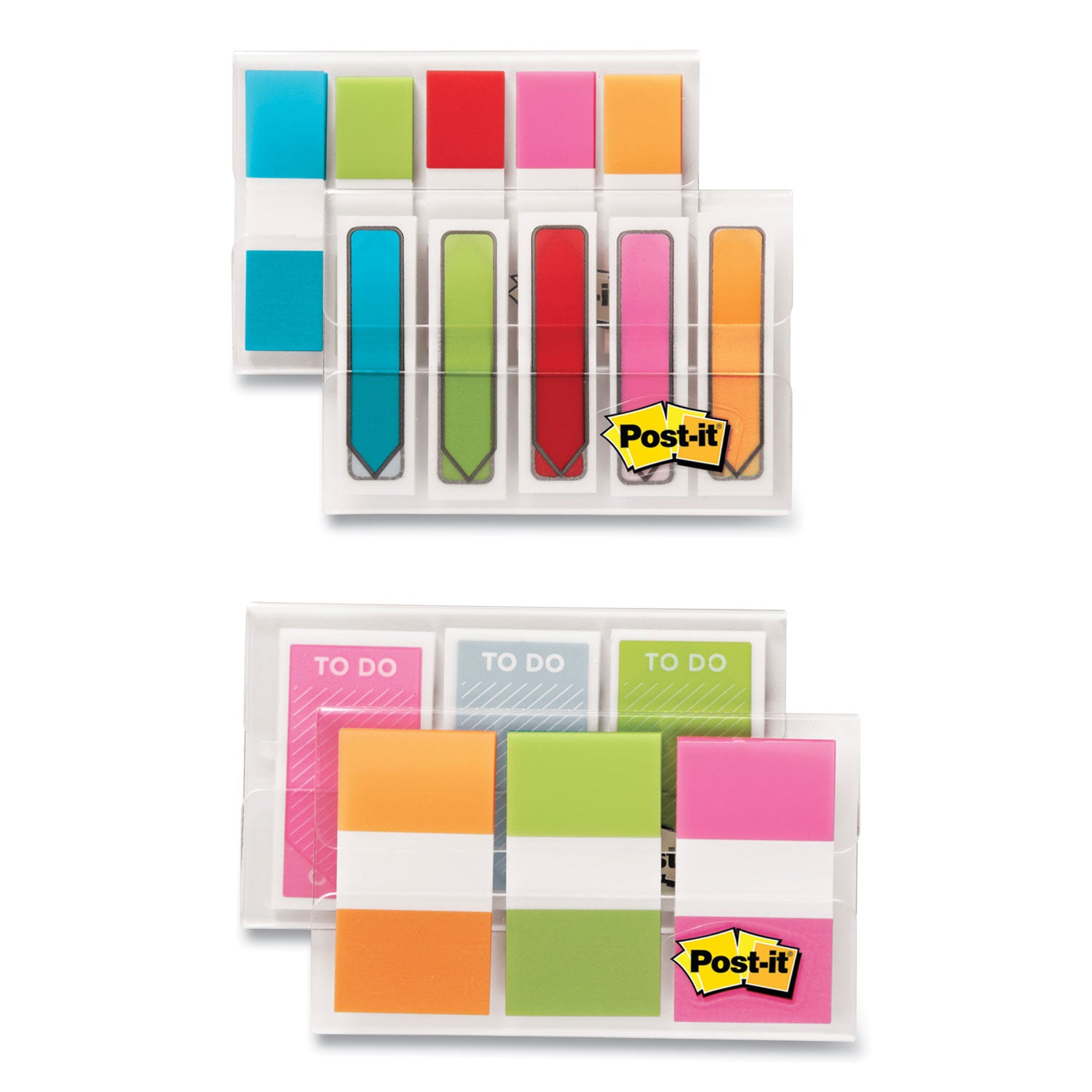 Post-it® Standard And Arrow Flag Combo Pack, 0.47" And 0.94", Assorted Colors, 320/pack