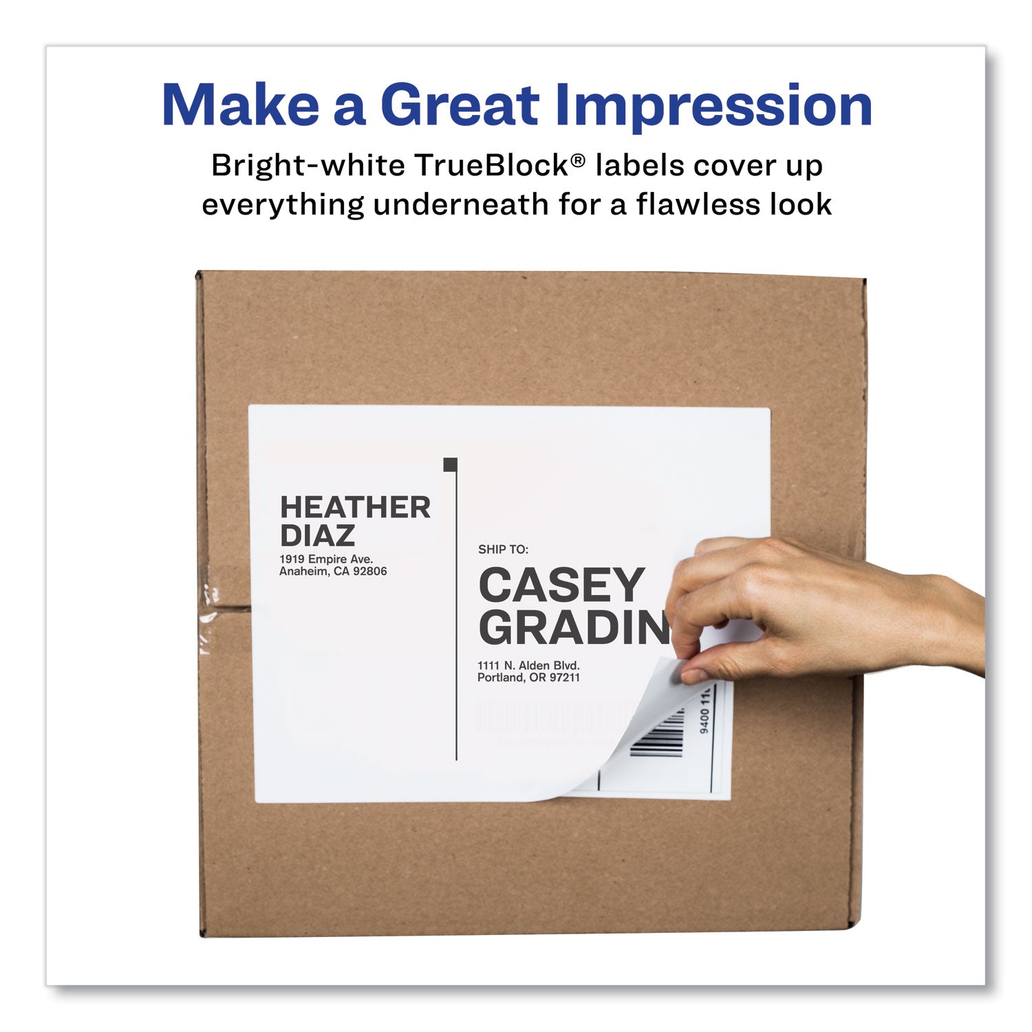 Avery® Shipping Labels With Trueblock Technology, Inkjet/laser Printers, 8.5 X 11, White, 500/box